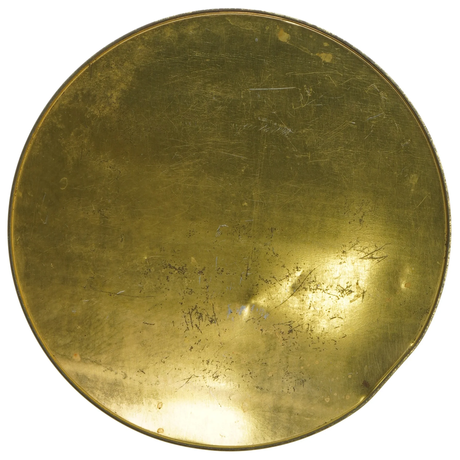 Vintage metal blikdåse med skibsmotiv (str. Ø 23. cm)