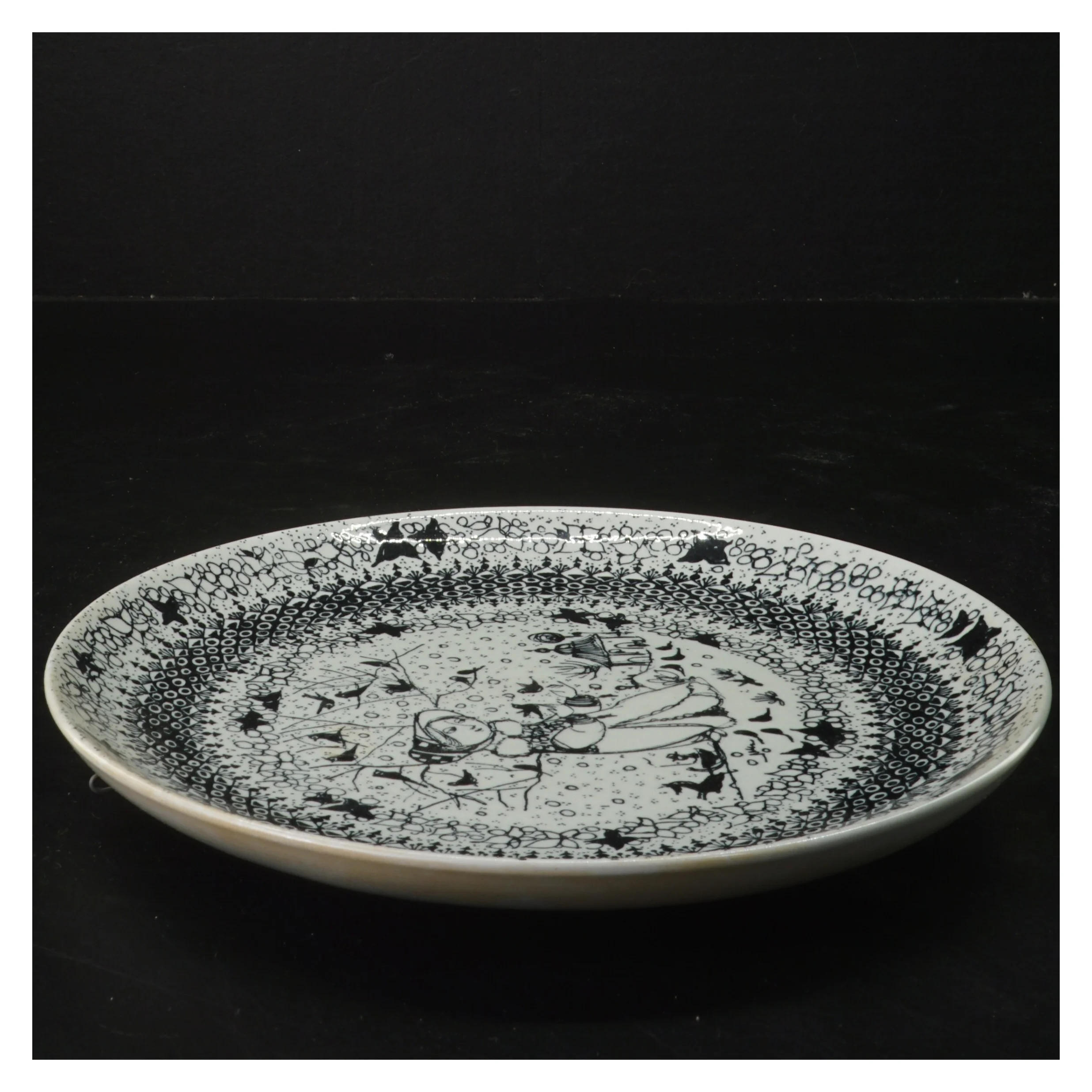 Bjørn Wiinblad tallerken / platte  vintermotiv fra Nymolle (str. Ø 22 cm)