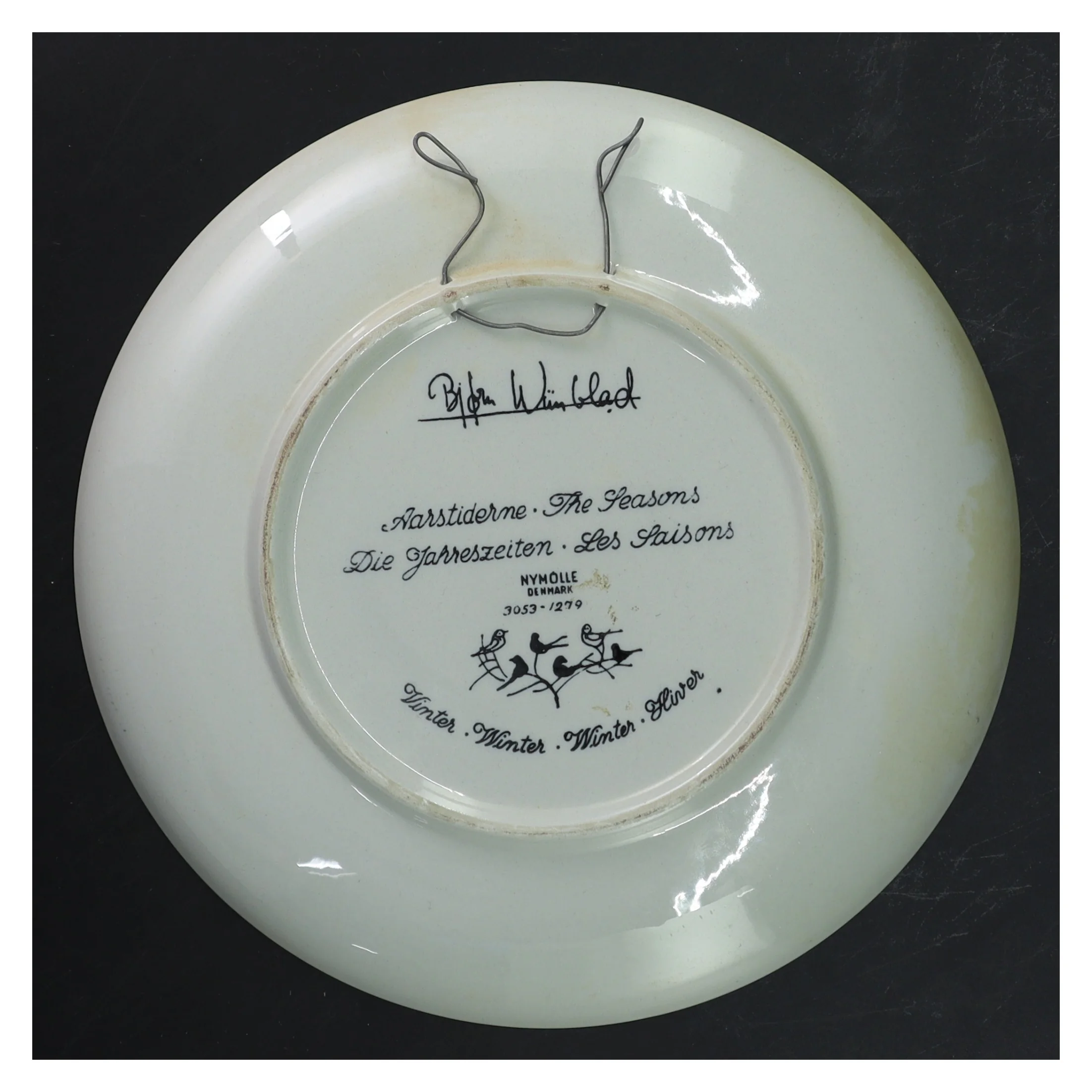 Bjørn Wiinblad tallerken / platte  vintermotiv fra Nymolle (str. Ø 22 cm)