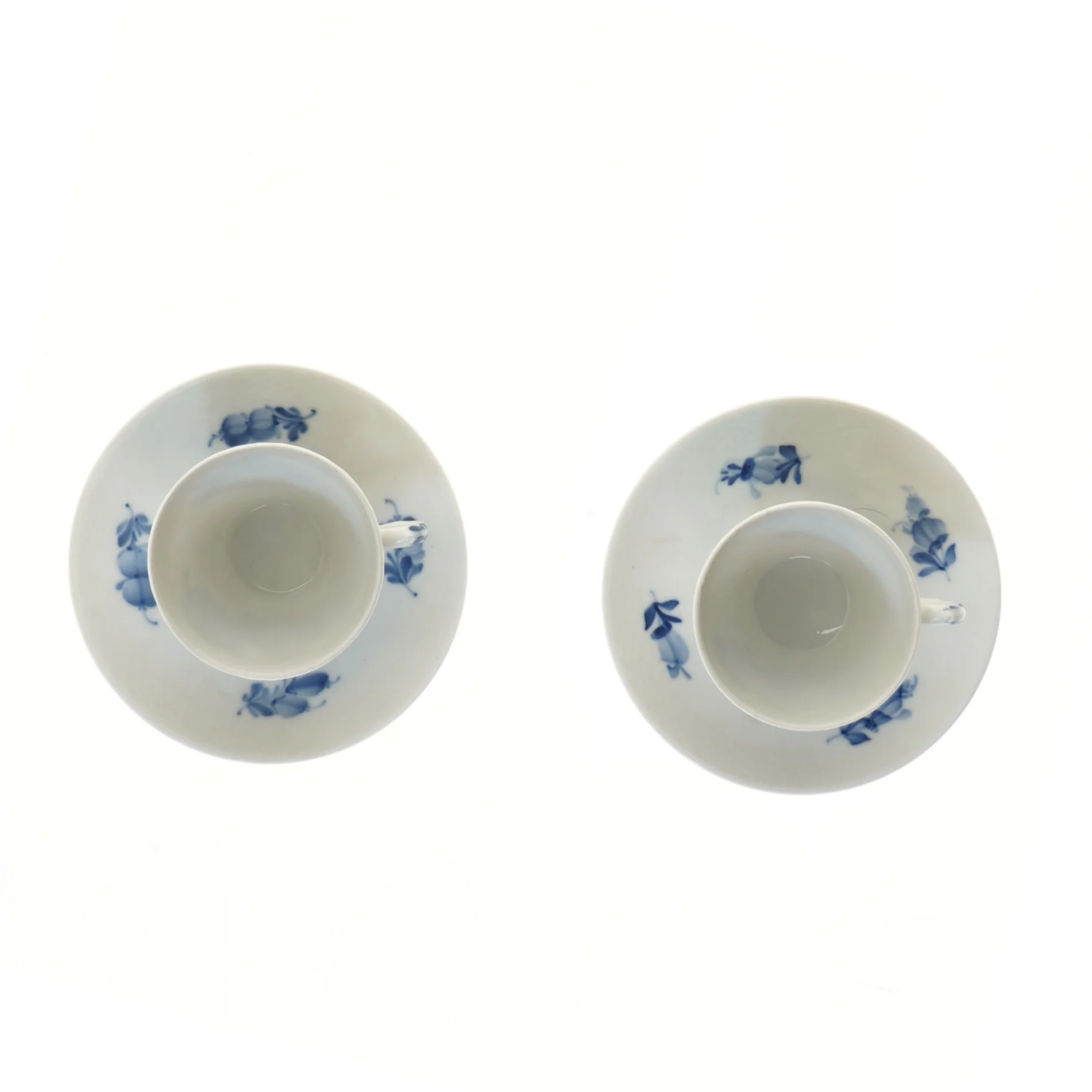 2 par kopper blå blomst fra Royal Copenhagen (str. Ø 8 & 14,5 cm)