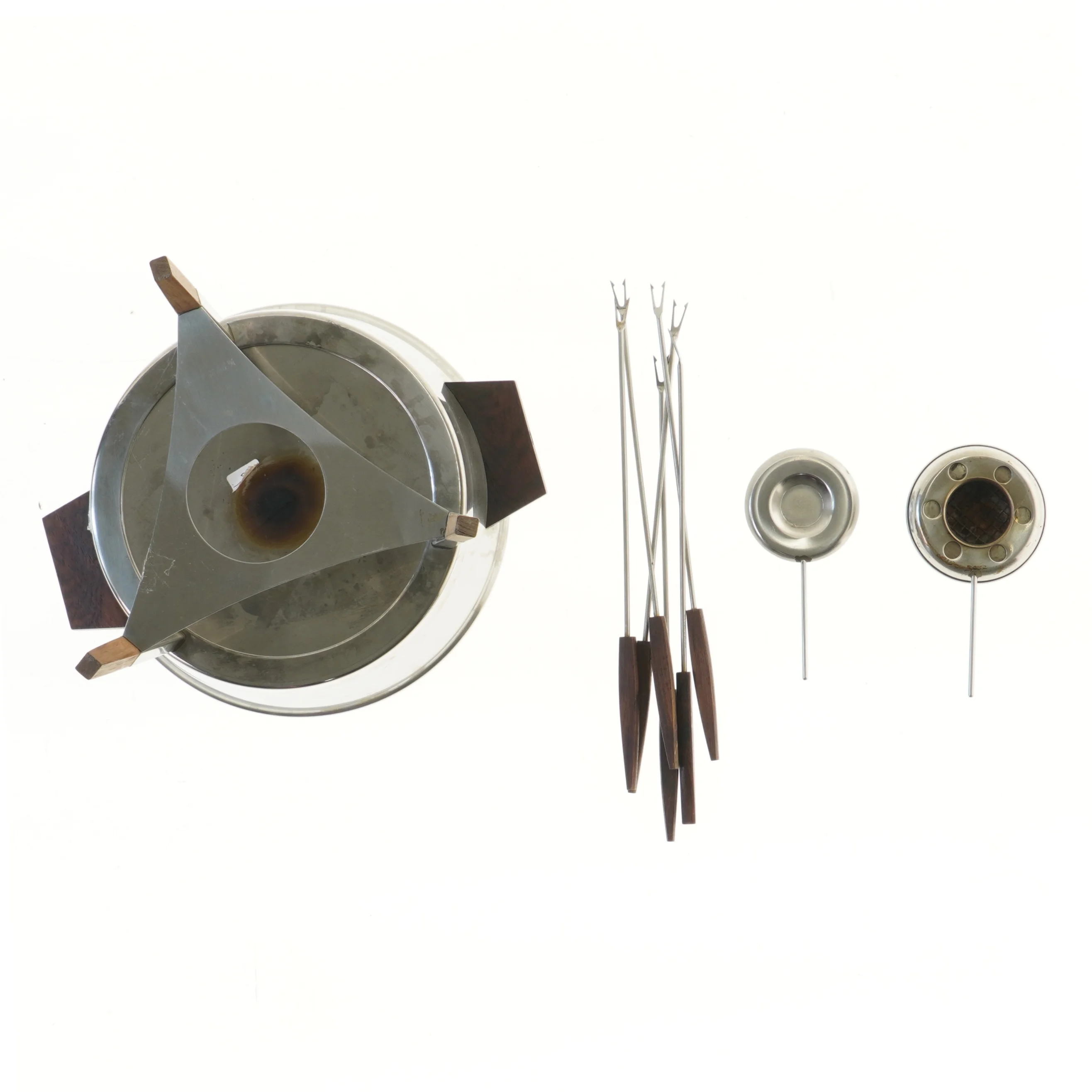 Vintage fondue sæt (str. Ø 22 cm)