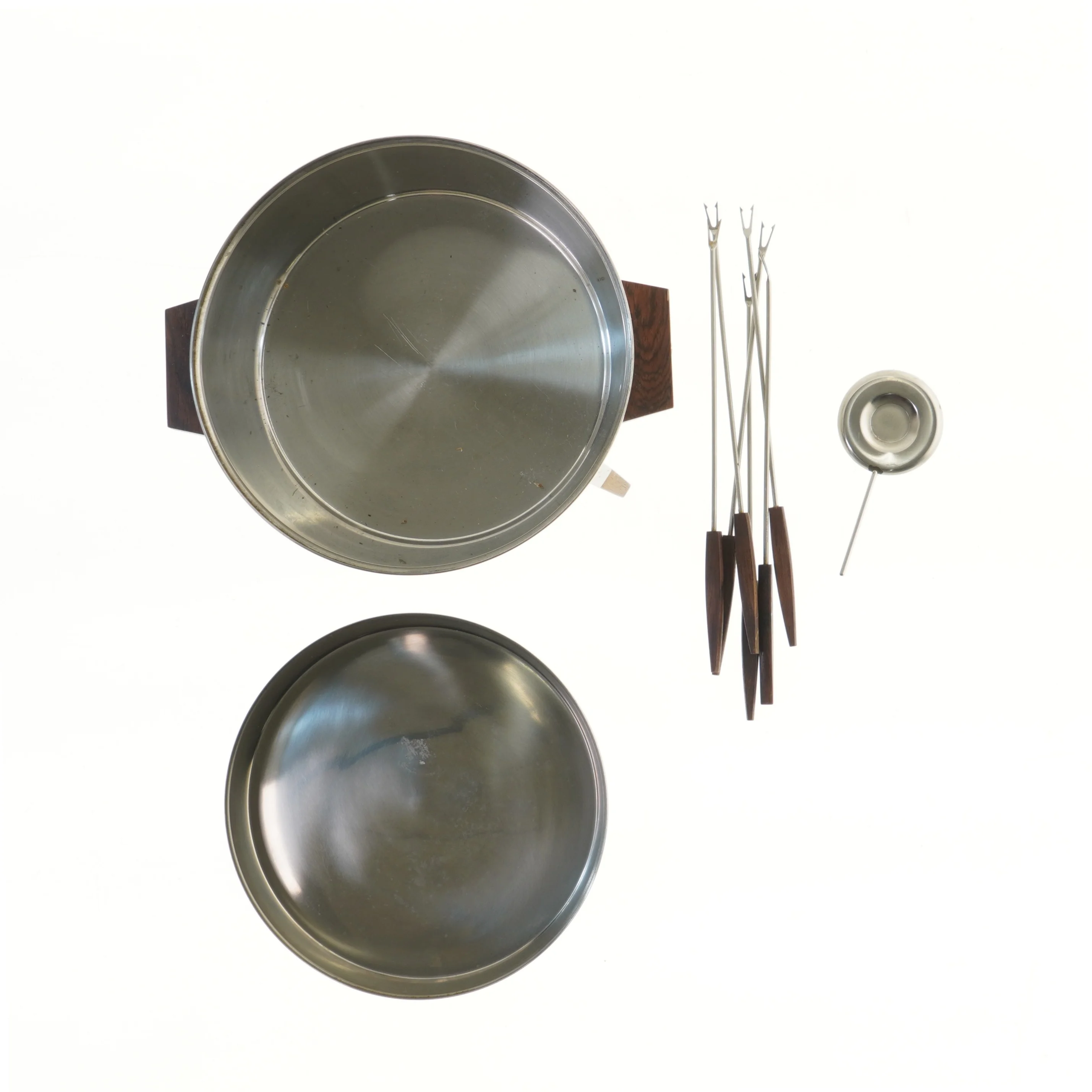 Vintage fondue sæt (str. Ø 22 cm)