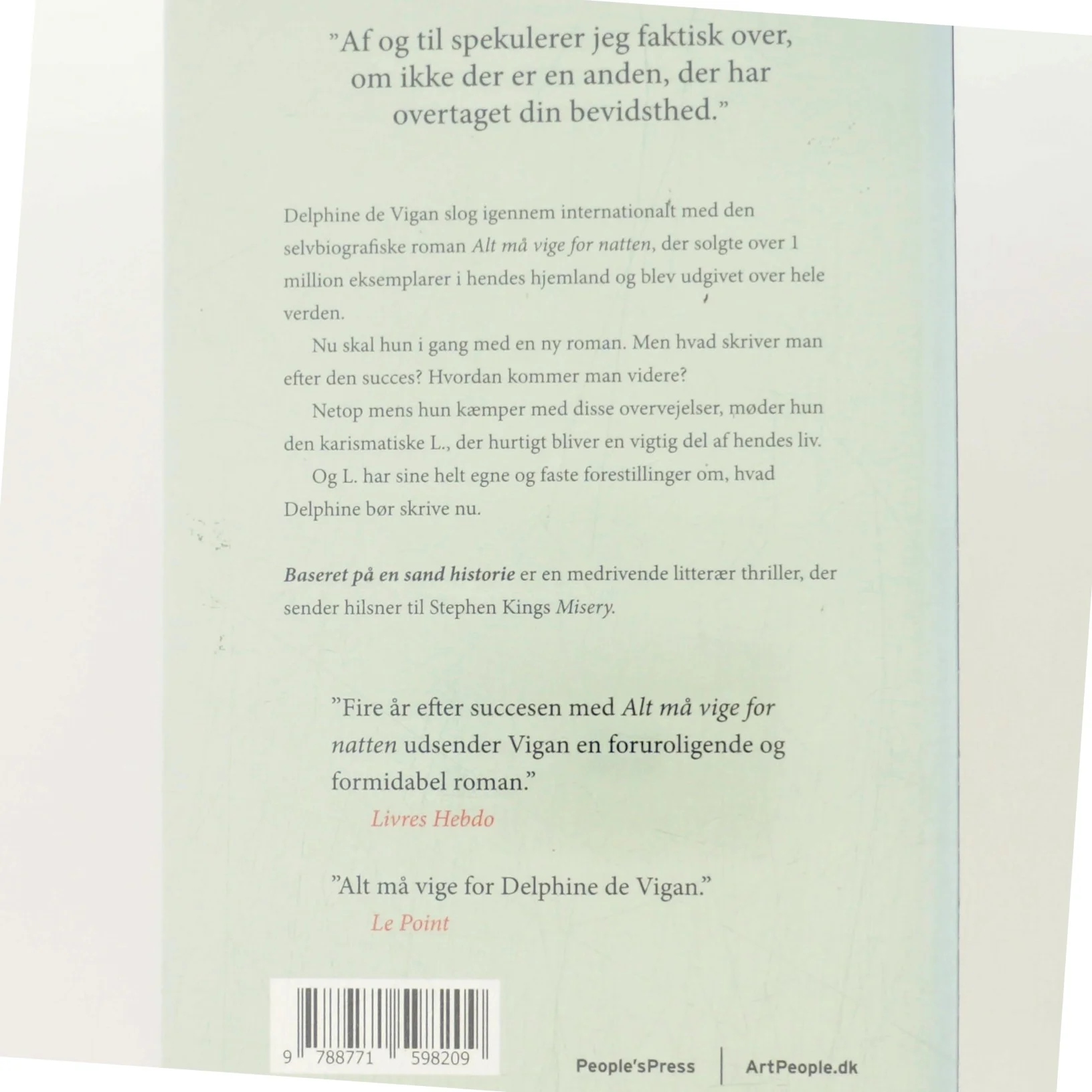 Baseret på en sand historie : roman af Delphine de Vigan (Bog)