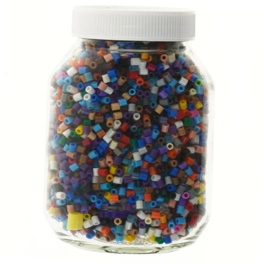 HAMA Perler i krukke (stort nutellaglas)