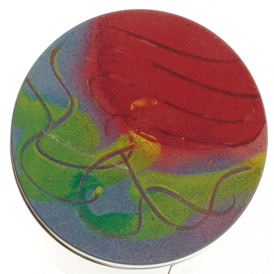 Dekorativ dåse med låg (str. Ø. 11 cm. længde, 15 cm)