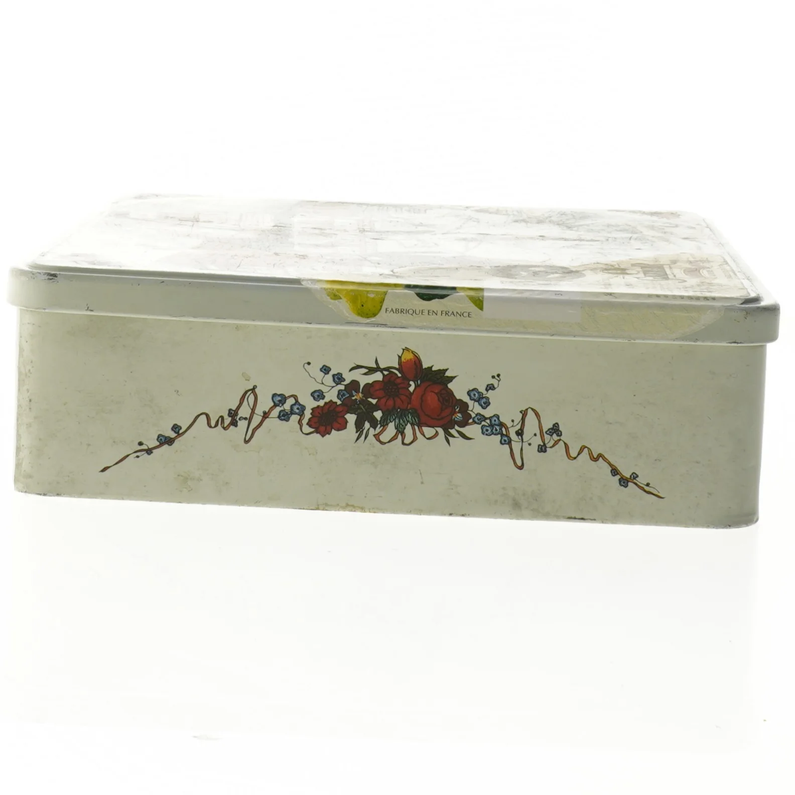 Vintage småkage dåse fra Massilly (str. 23x21 cm)