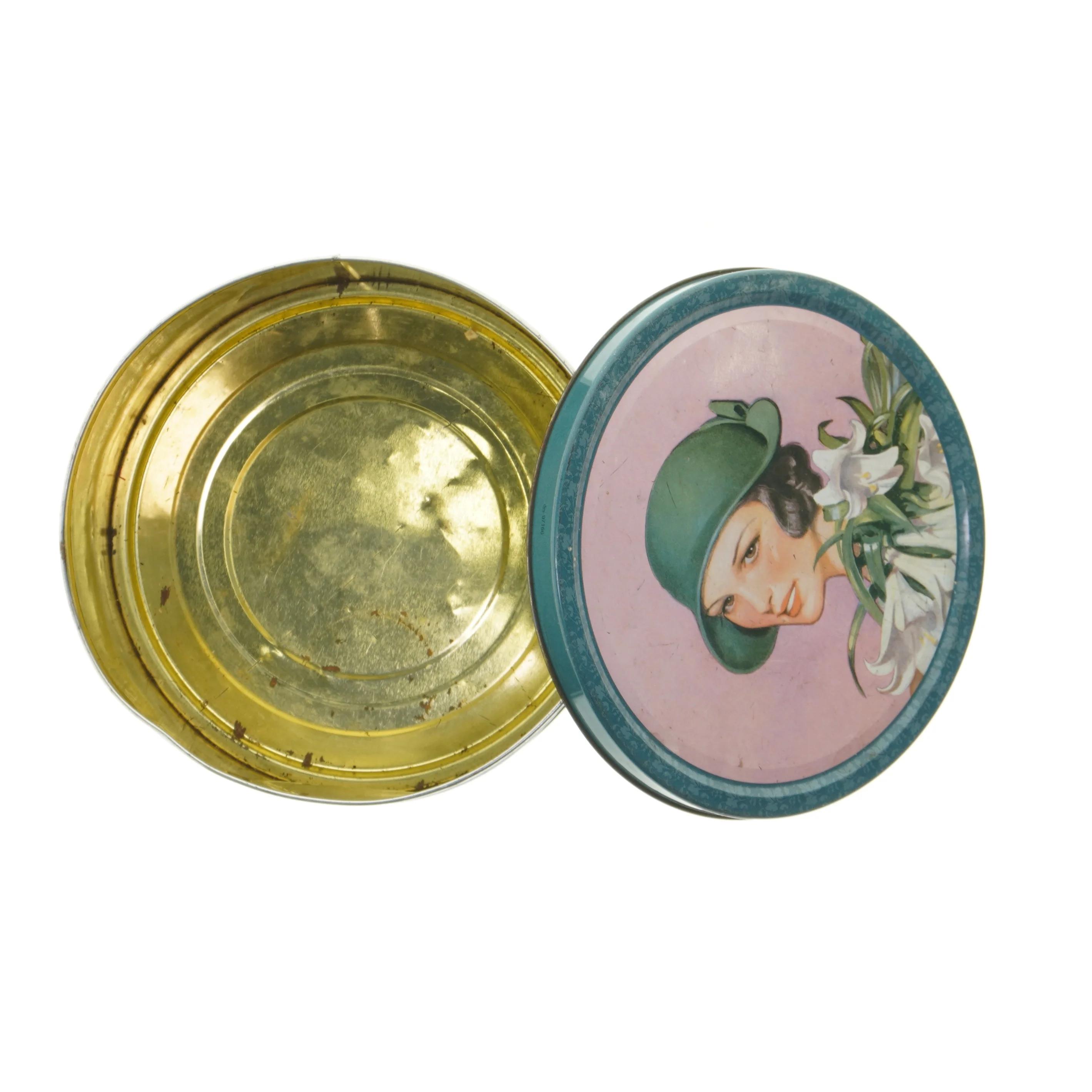 Vintage dekorativ kagedåse (str. Ø. 20 cm)