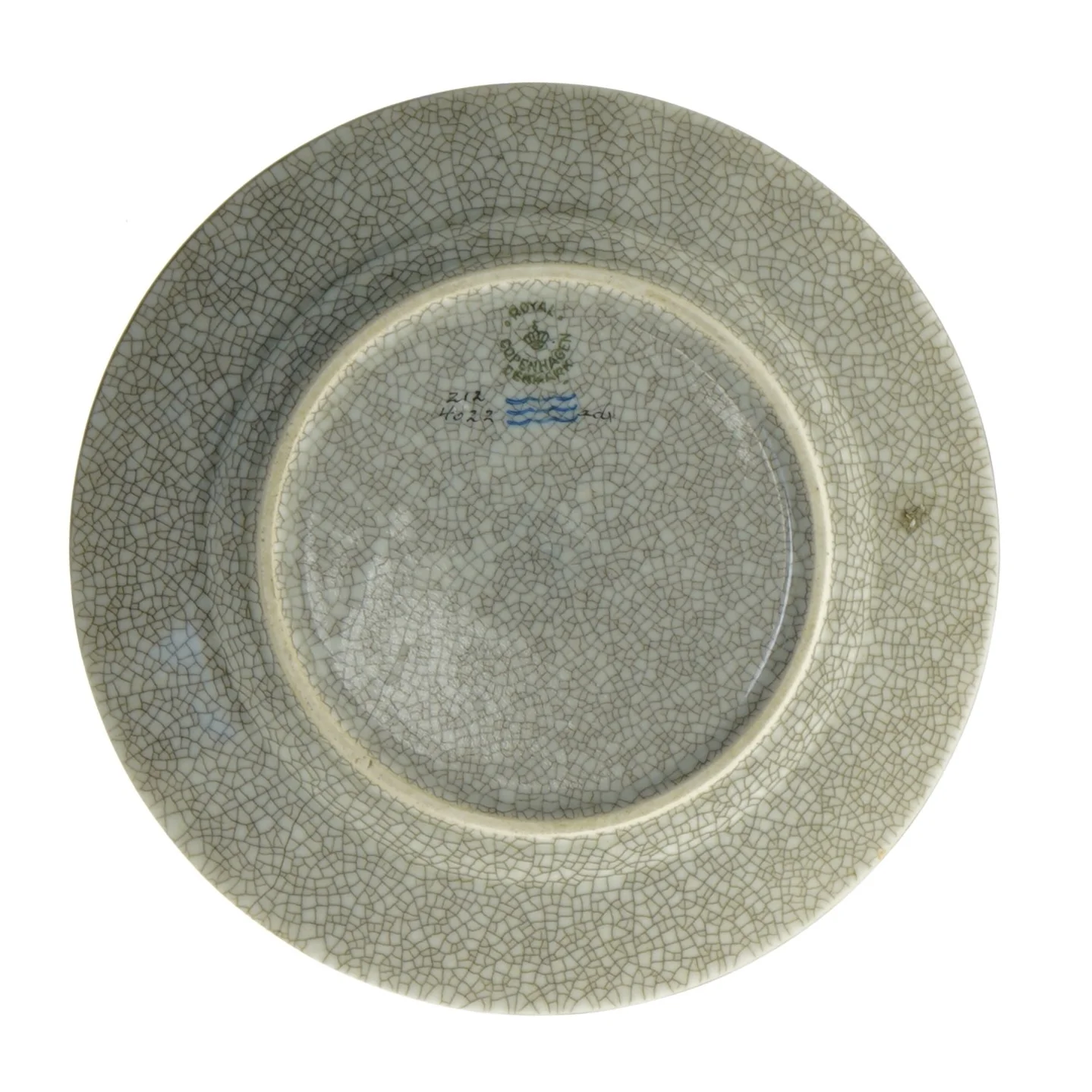 Crackle glaseret keramikfad fra Royal Copenhagen (str. Ø. 17 cm)