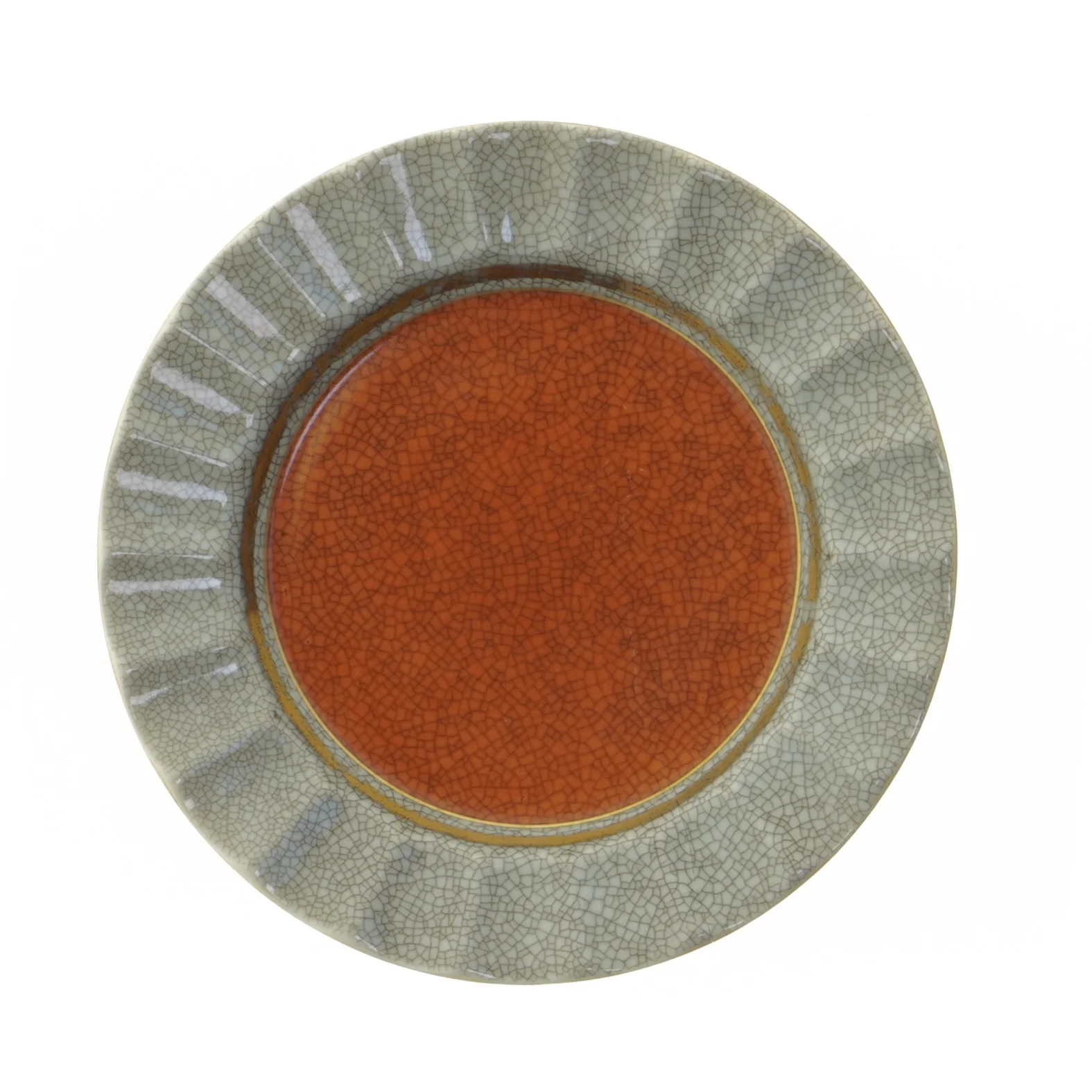 Crackle glaseret keramikfad fra Royal Copenhagen (str. Ø. 17 cm)
