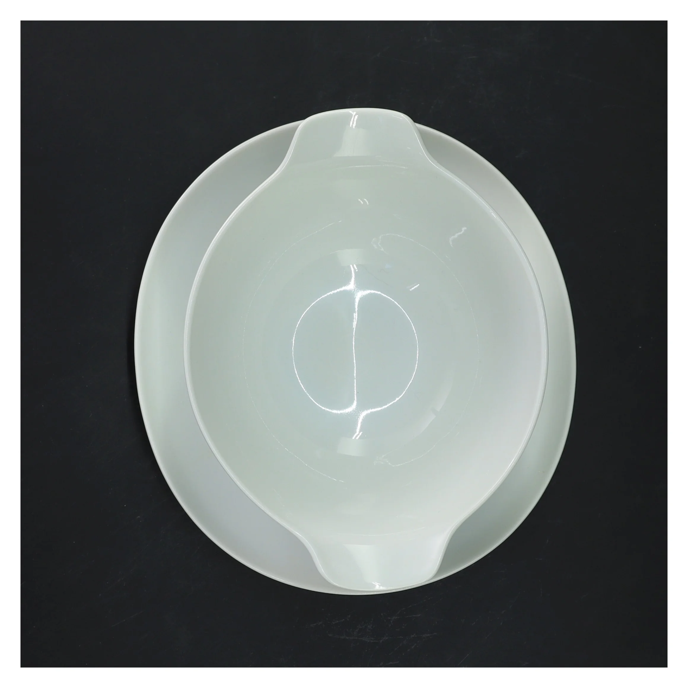 Hvidpot sovseskål med underkop fra B&G (str. 18x16 cm)