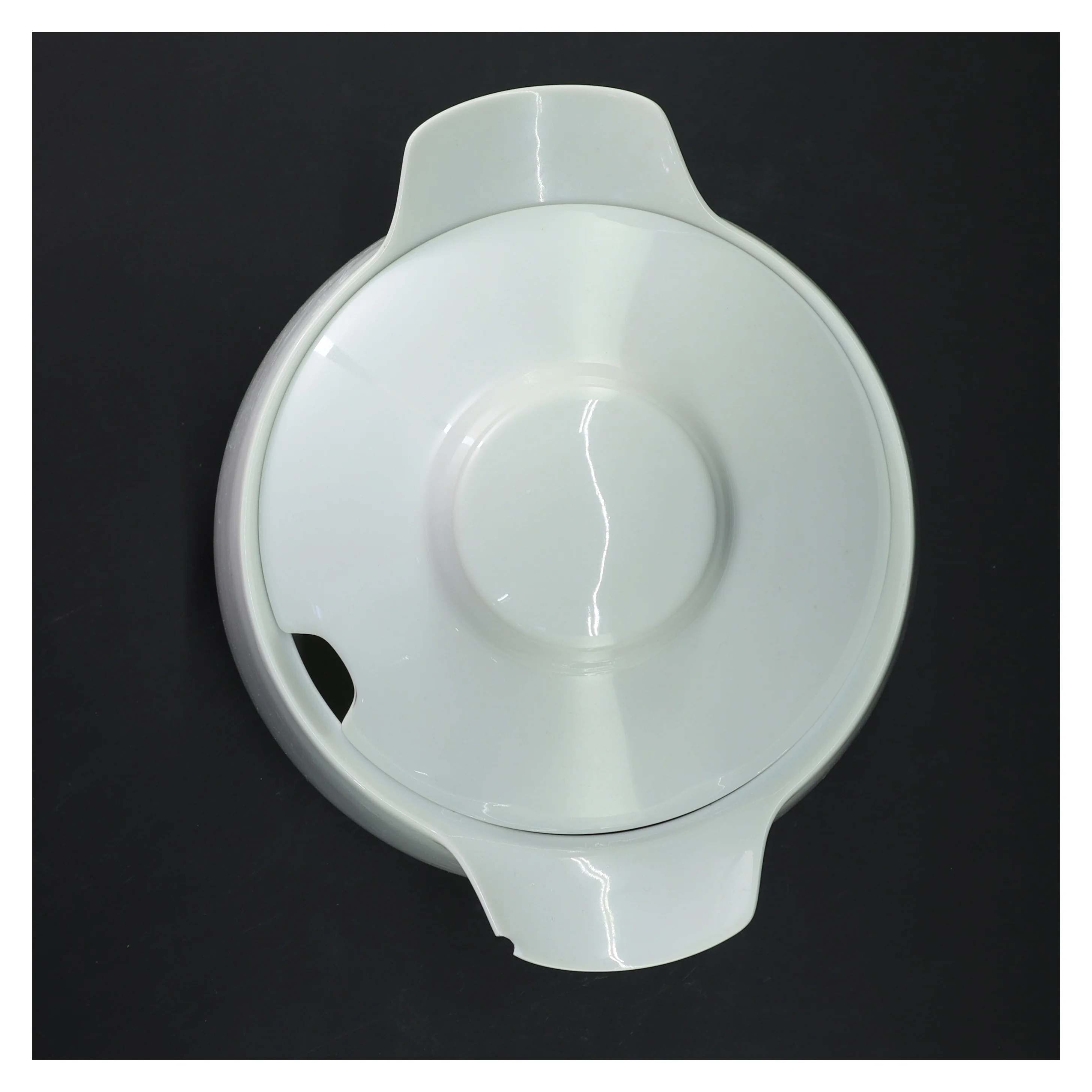 Hvidpot  porcelænsterrin med låg fra B&G (str. Ø 21x h 18,5 cm)