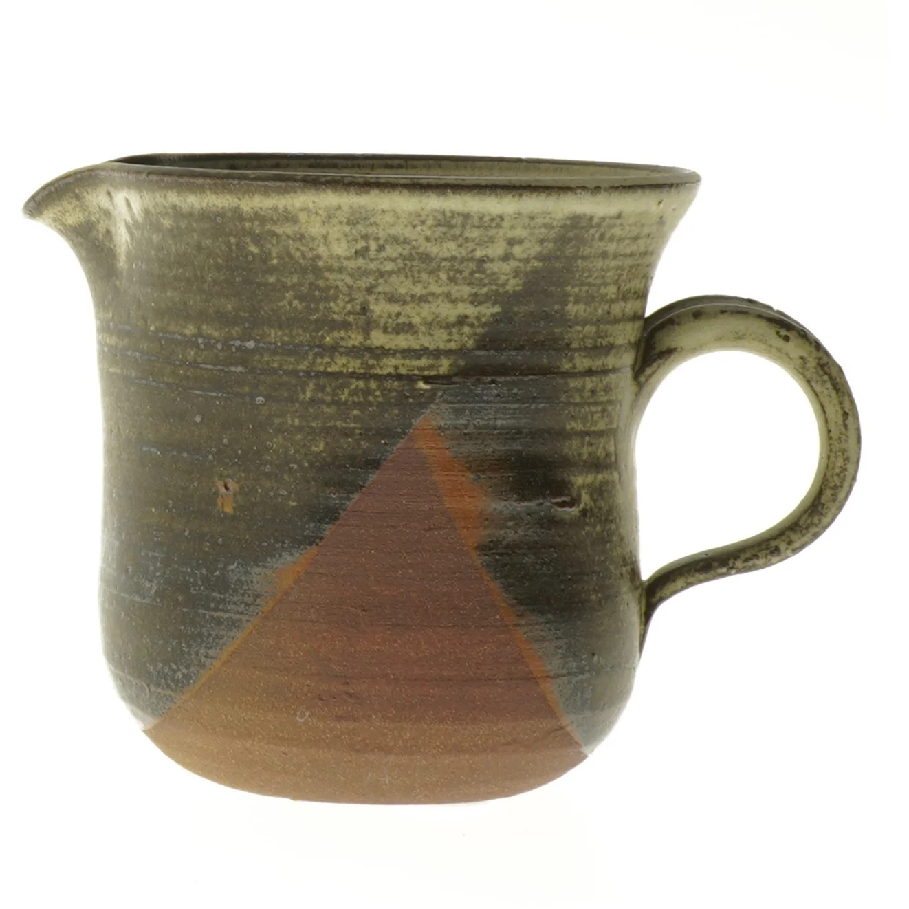 Keramisk kande med trekant mønster (str. Ø 13 cm længde 13 cm)