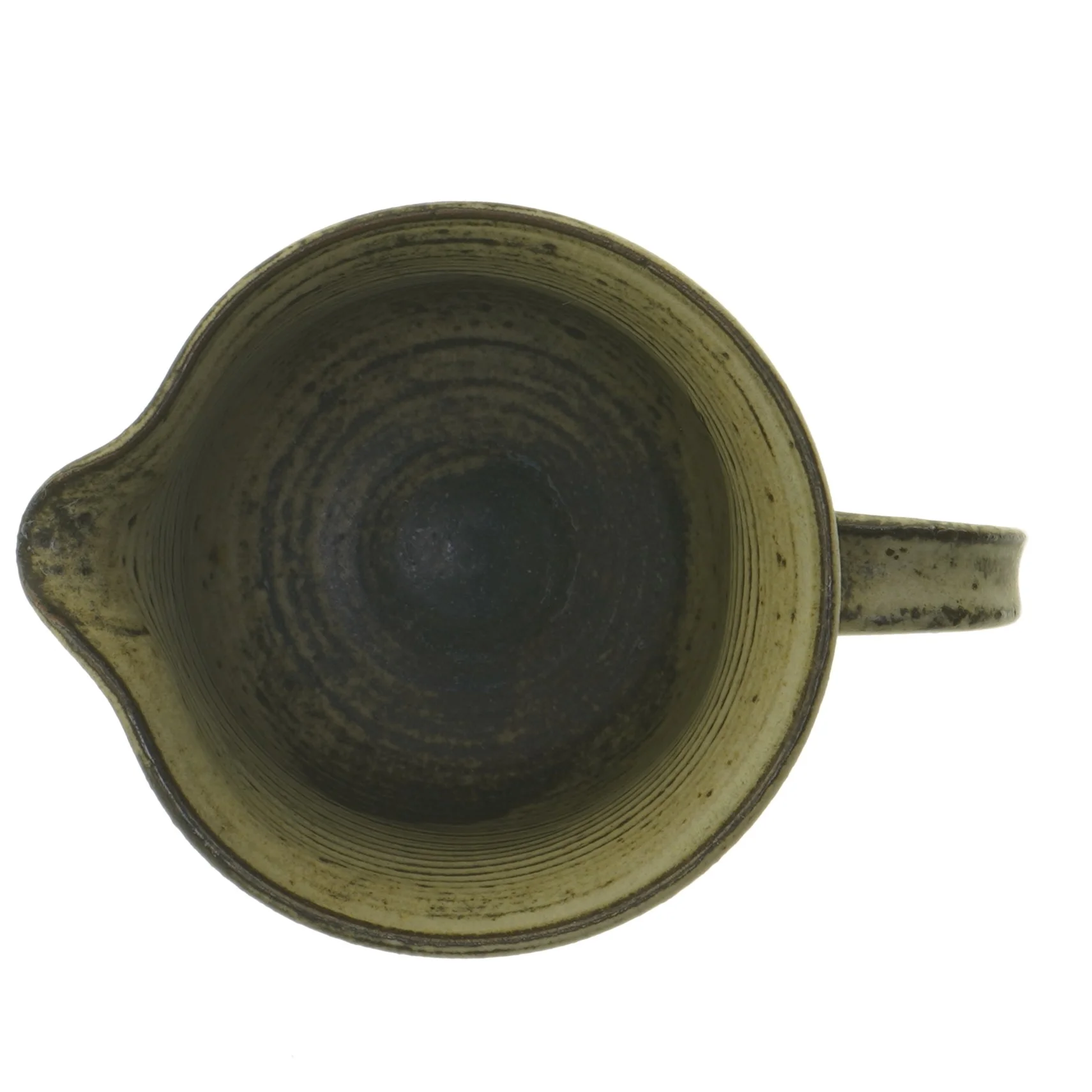 Keramisk kande med trekant mønster (str. Ø 13 cm længde 13 cm)