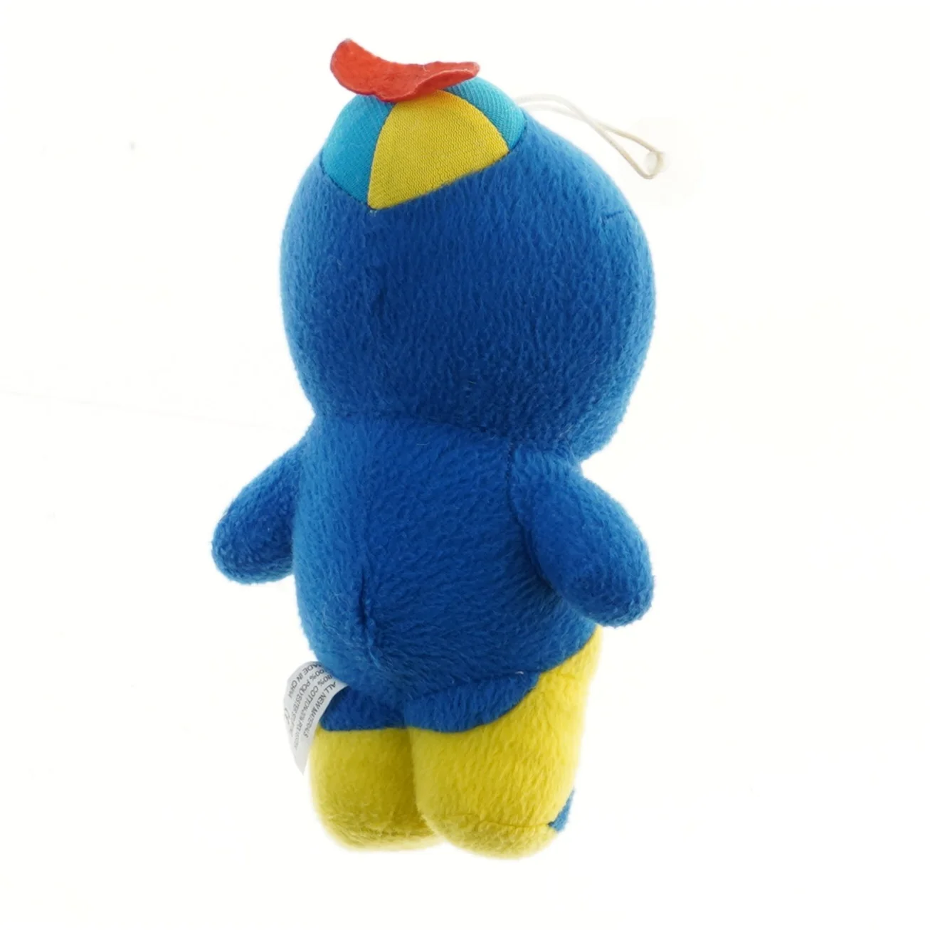 Blå og gul plys fuglefigur (str. 23,5 cm)