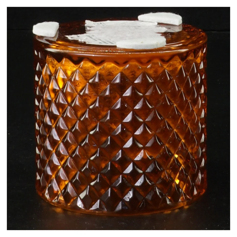 Brun glas lysestage (str. 8 x 8 cm)