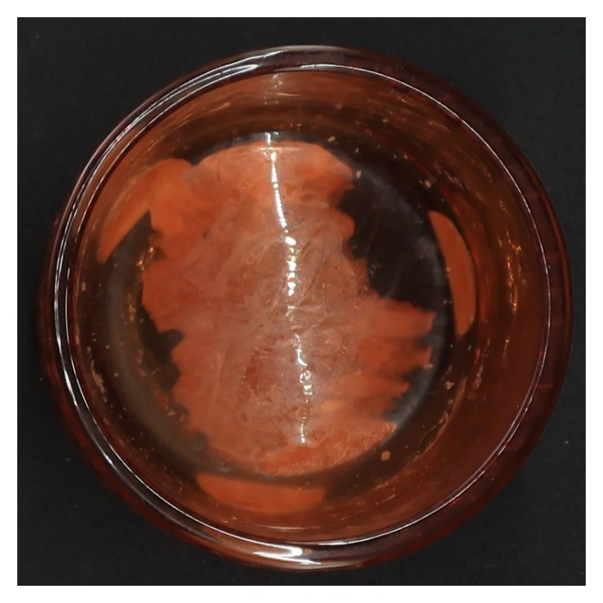 Brun glas lysestage (str. 8 x 8 cm)