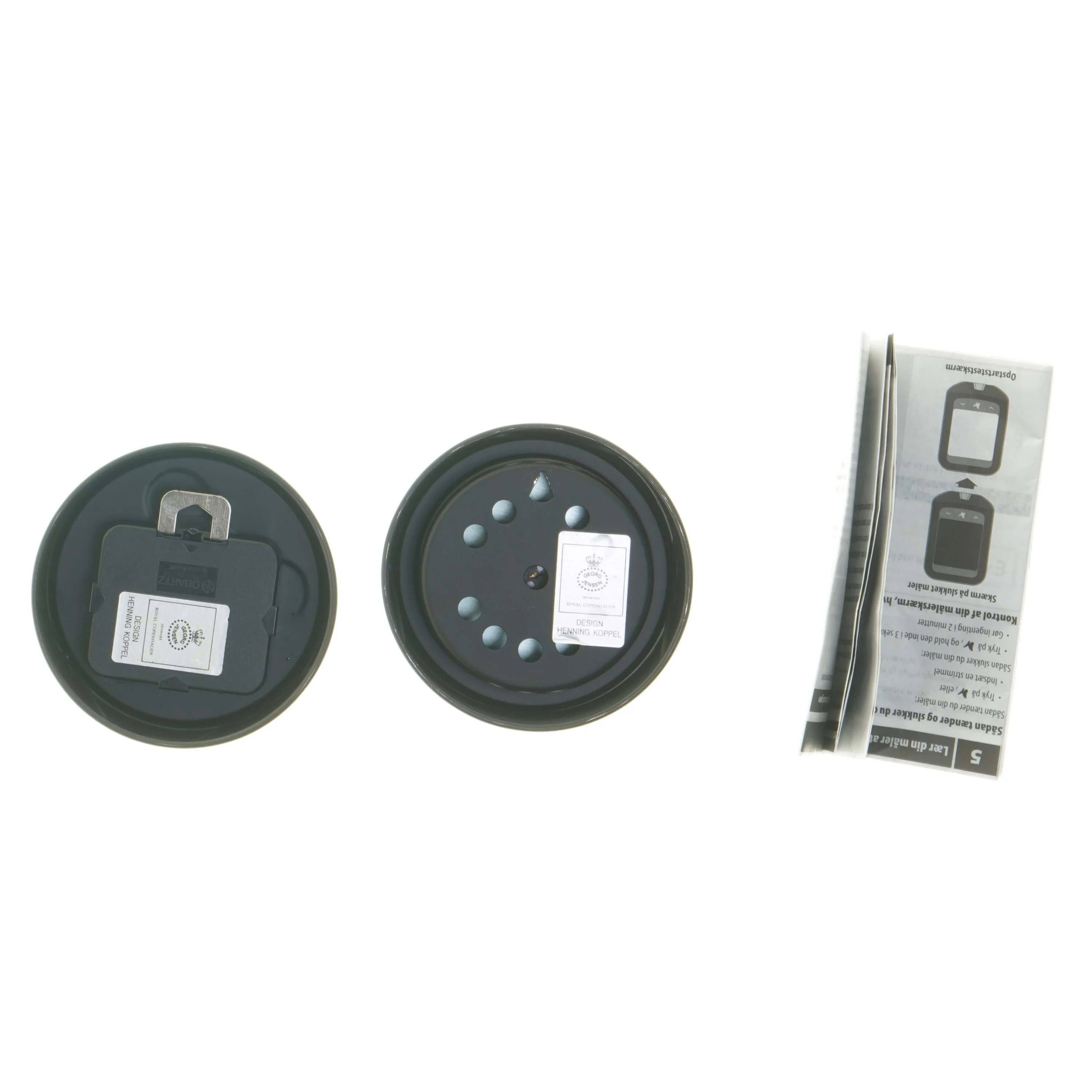 Vægur og termometer sæt fra Georg Jensen (str. 2 stk 10 cm)