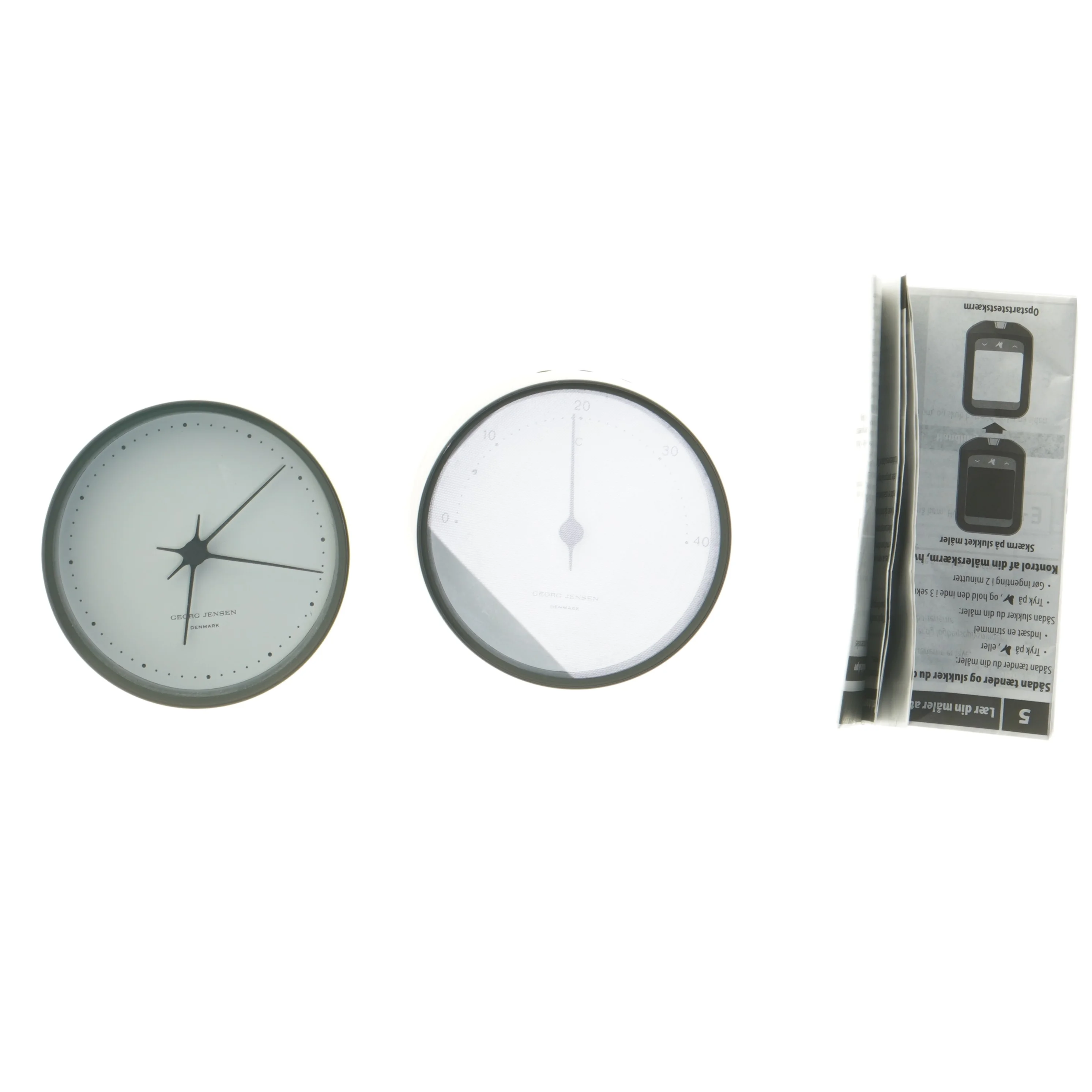 Vægur og termometer sæt fra Georg Jensen (str. 2 stk 10 cm)