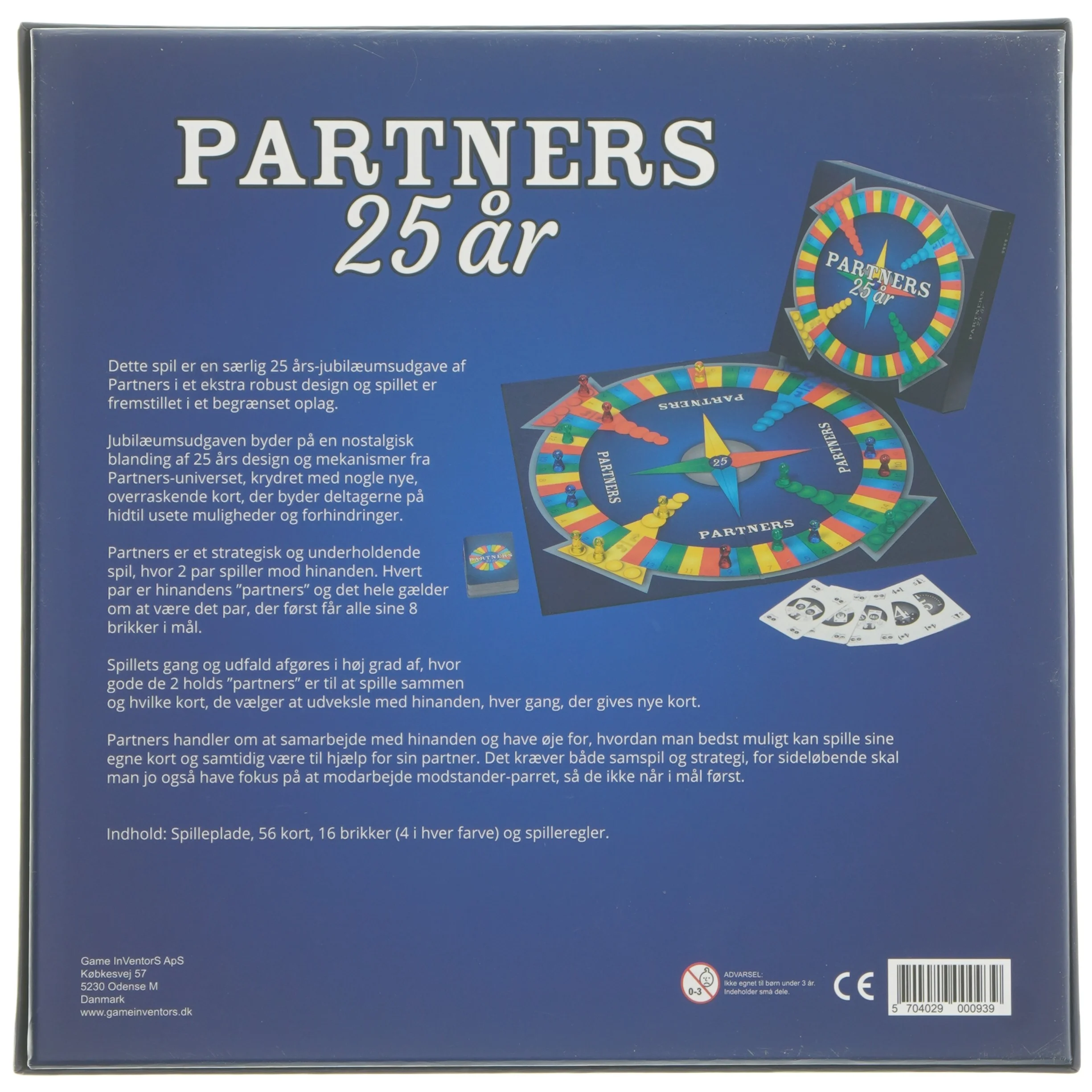 Partners 25 års jubilæumsudgave brætspil (str. 26,5x26,5 cm)