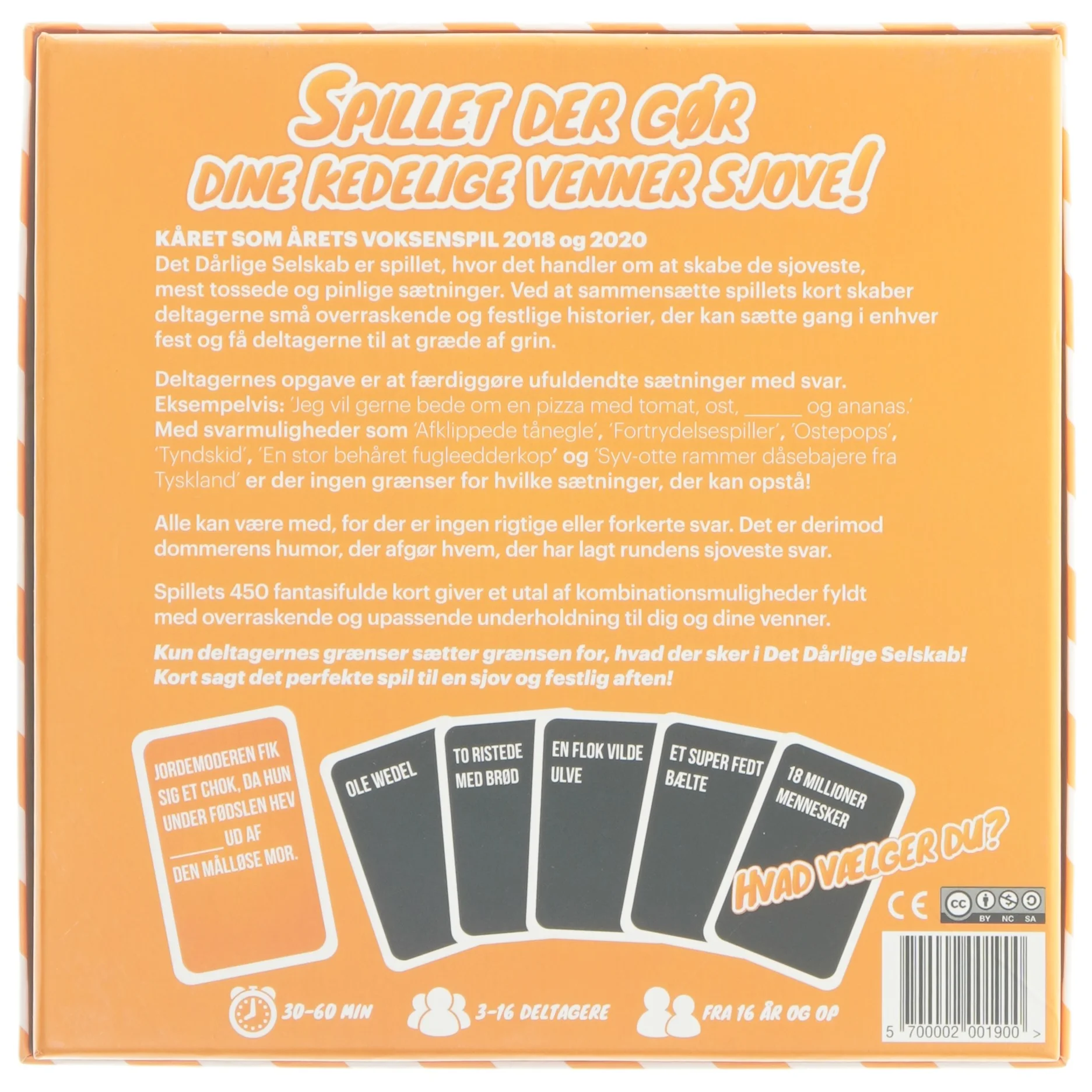 Det Dårlige Selskab spil (str. 20x20 cm)