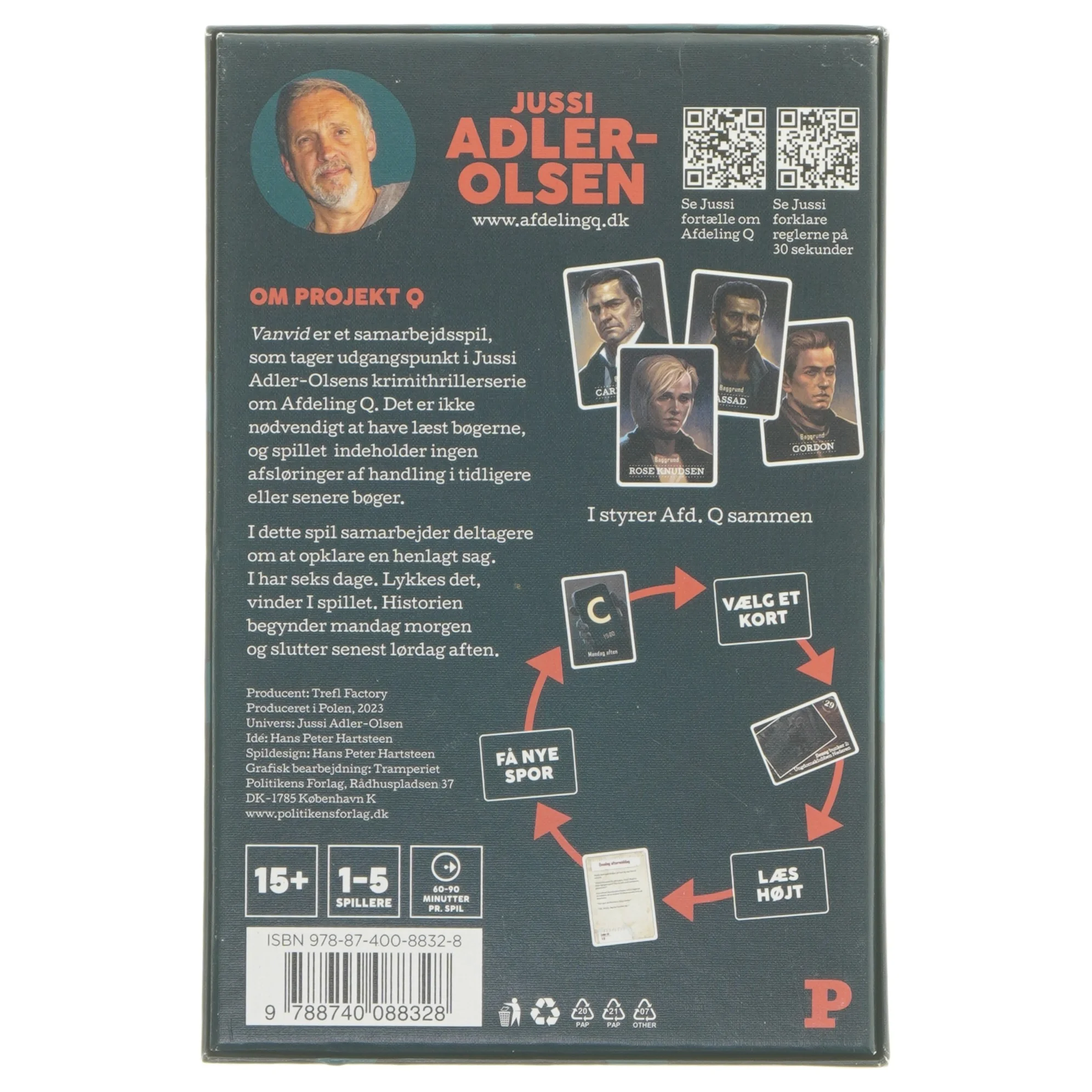 Jussi Adler-Olsen Vanvid spil (str. 14,5x22 cm)