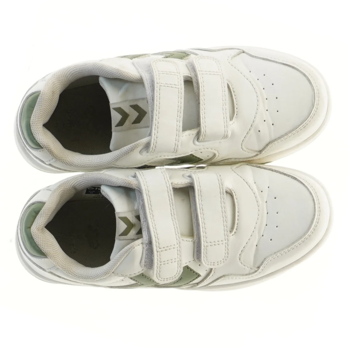 Hvide sneakers med grønne detaljer fra Hummel (str. 33 )