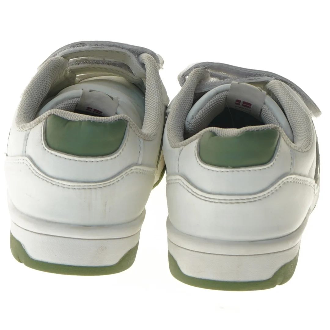 Hvide sneakers med grønne detaljer fra Hummel (str. 33 )