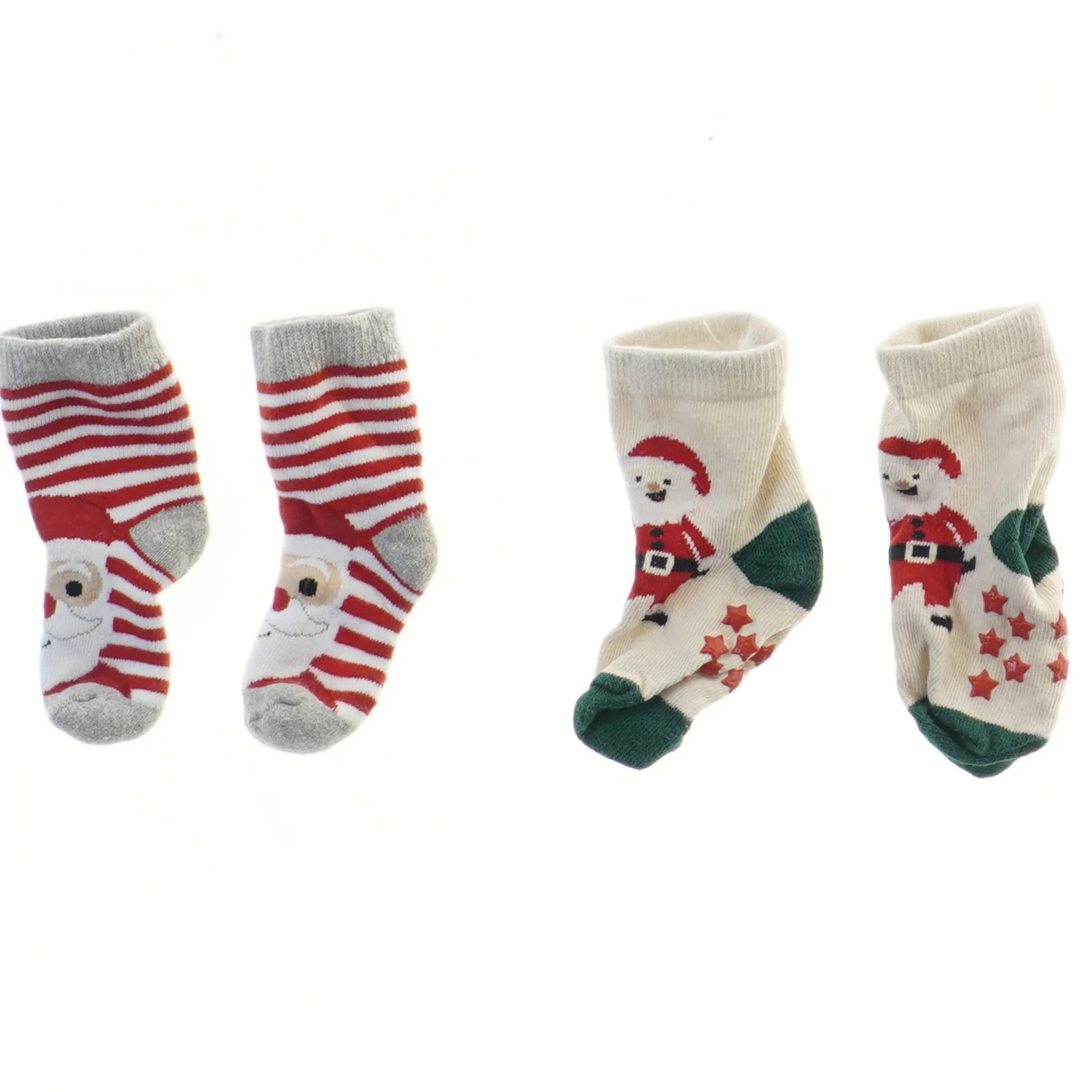 Børnestrømper med julemotiver (str. 2 stk fod 11 cm)