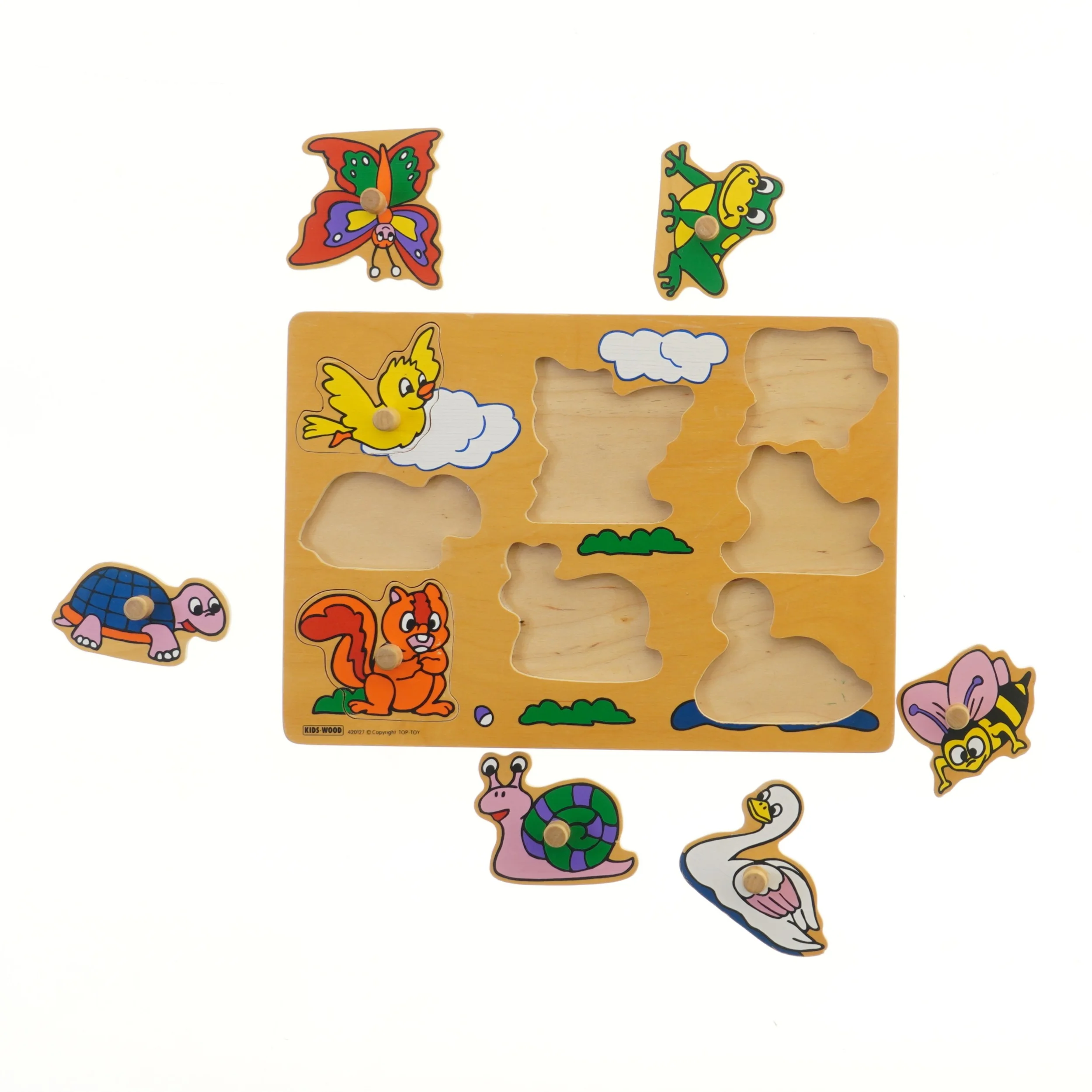 Træpuslespil med dyremotiver fra Kids Wood (str. 29,5x21 cm)