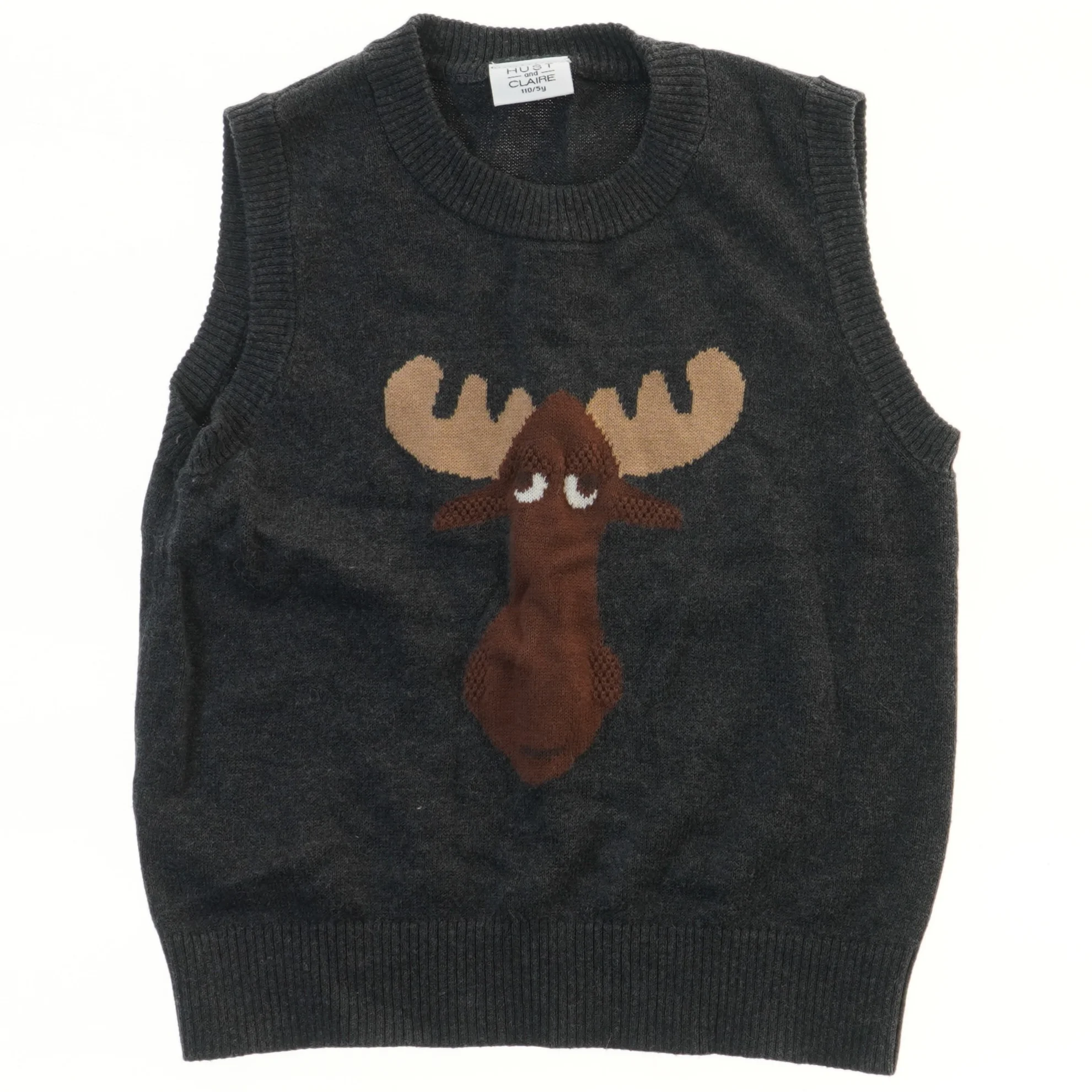 Børnevest med elgmotiv fra Hust & Claire (str. 110)