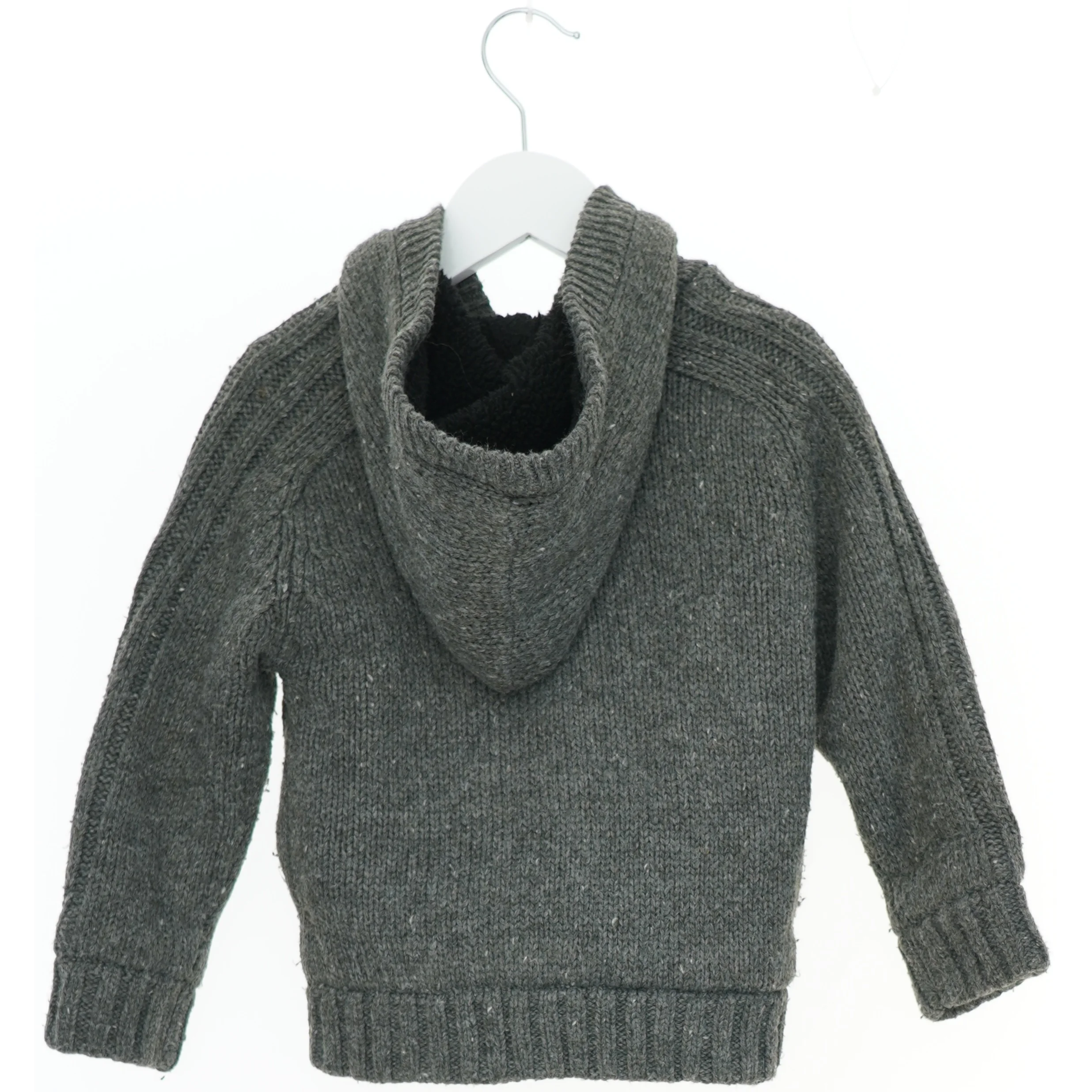 Strikket cardigan med hætte fra Junior Wear Corp (str. 104)