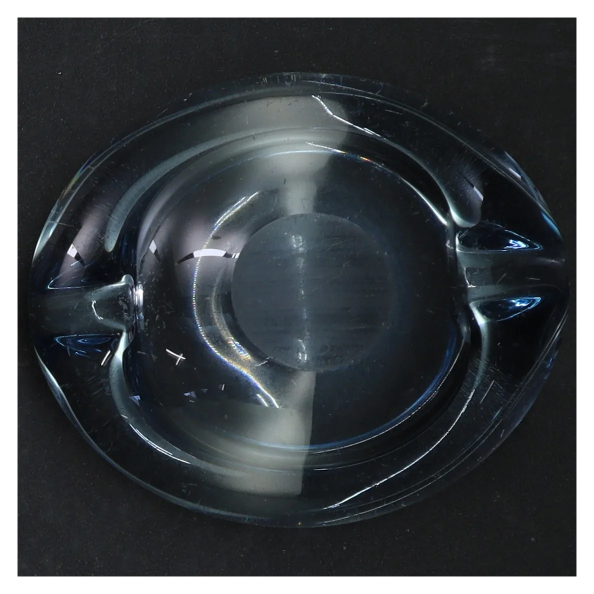 Blåt glasaskebæger (str. 12 x 10 cm)