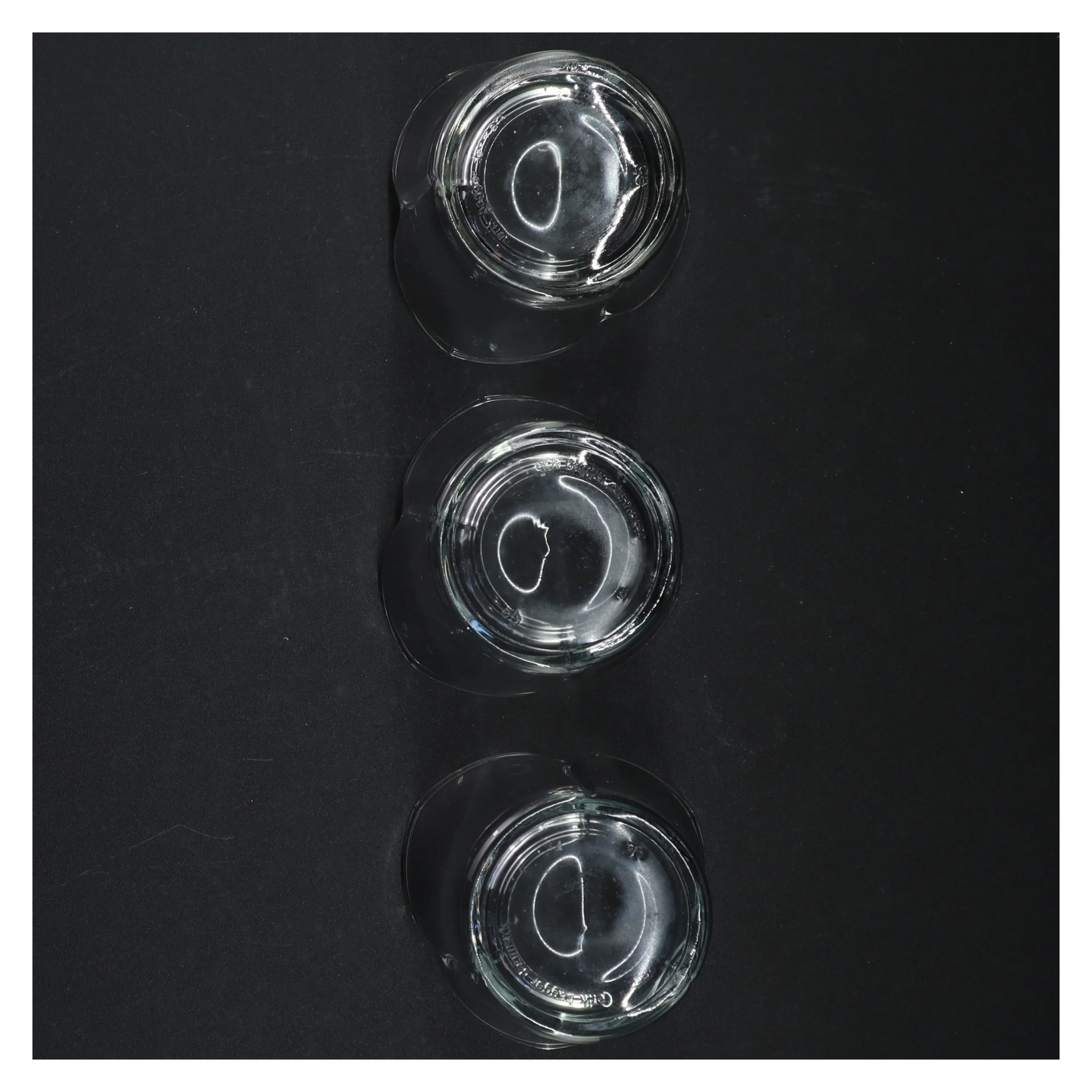 Gennemsigtige glasfade fra Erik Bagger (str. 9 cm)