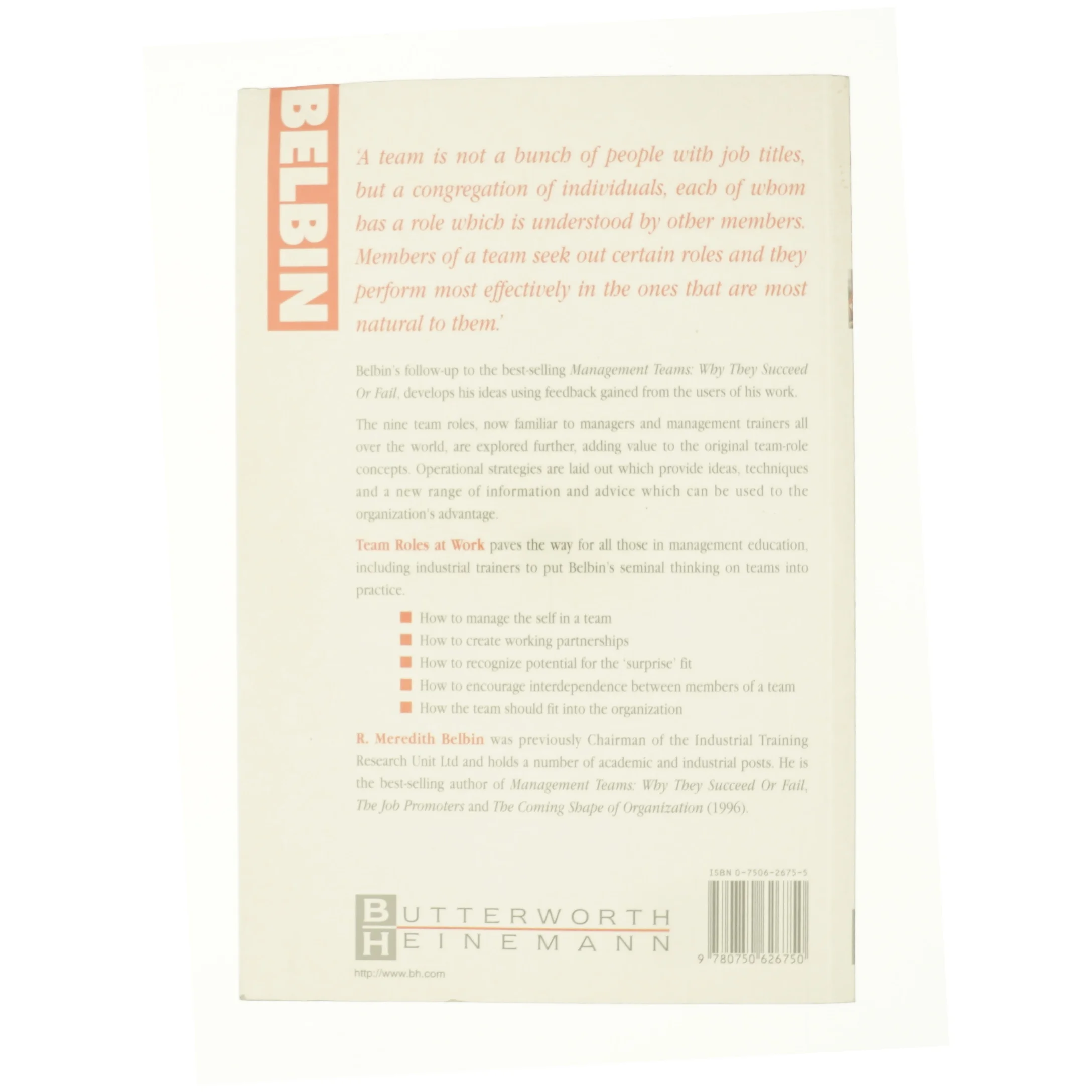 Team Roles at Work af R Meredith Belbin (Bog)