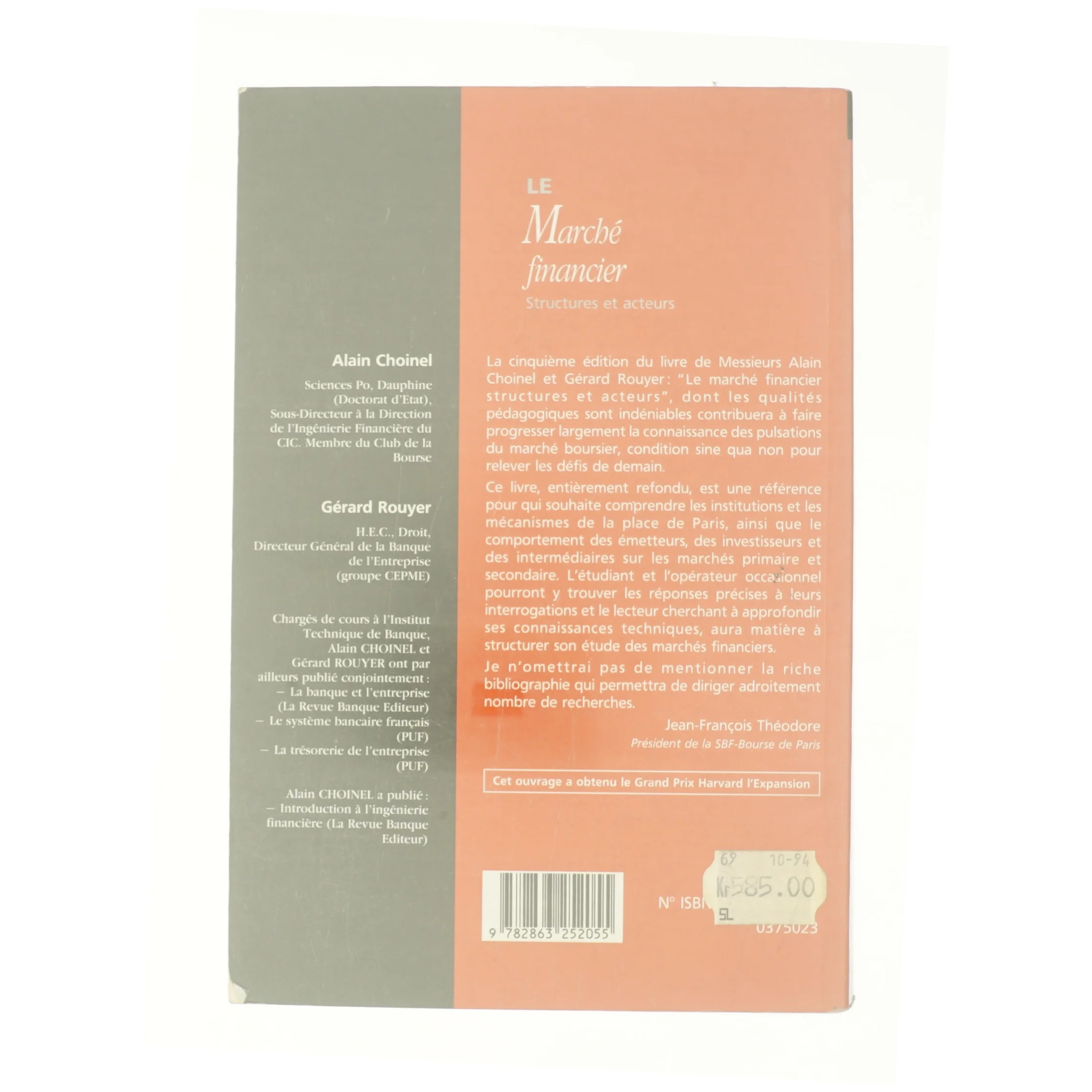 Le March Financier : Structures Et Acteurs (Bog)