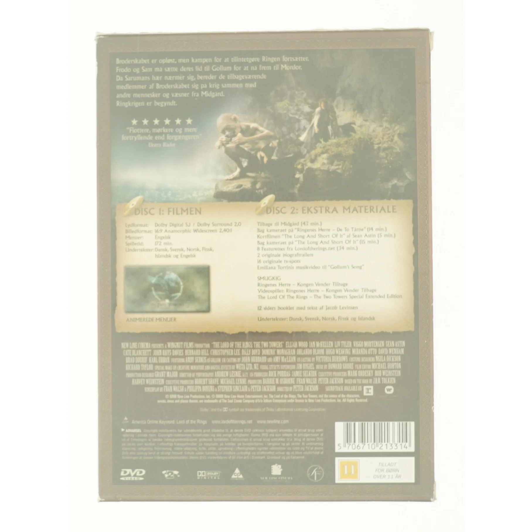 Lord of the Rings 2: The Two Towers fra DVD