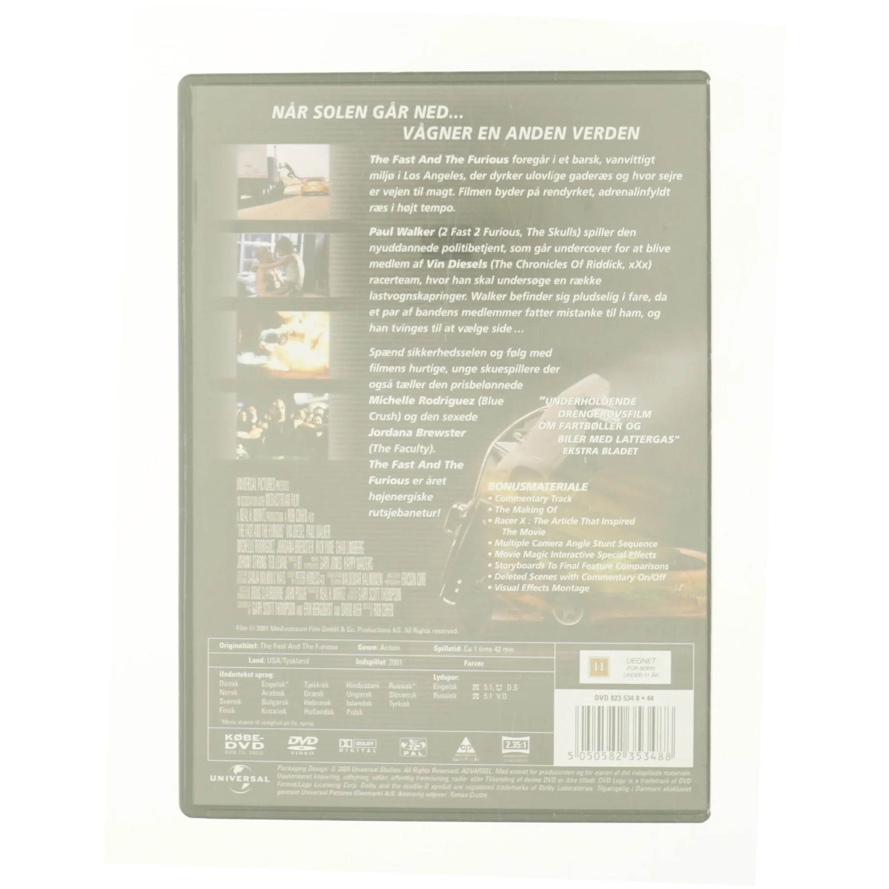 Fast and the Furious fra DVD