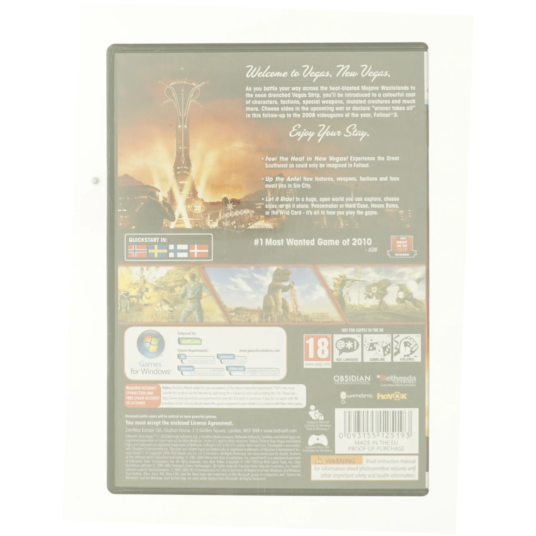 Fallout New Vegas Rfpc fra DVD