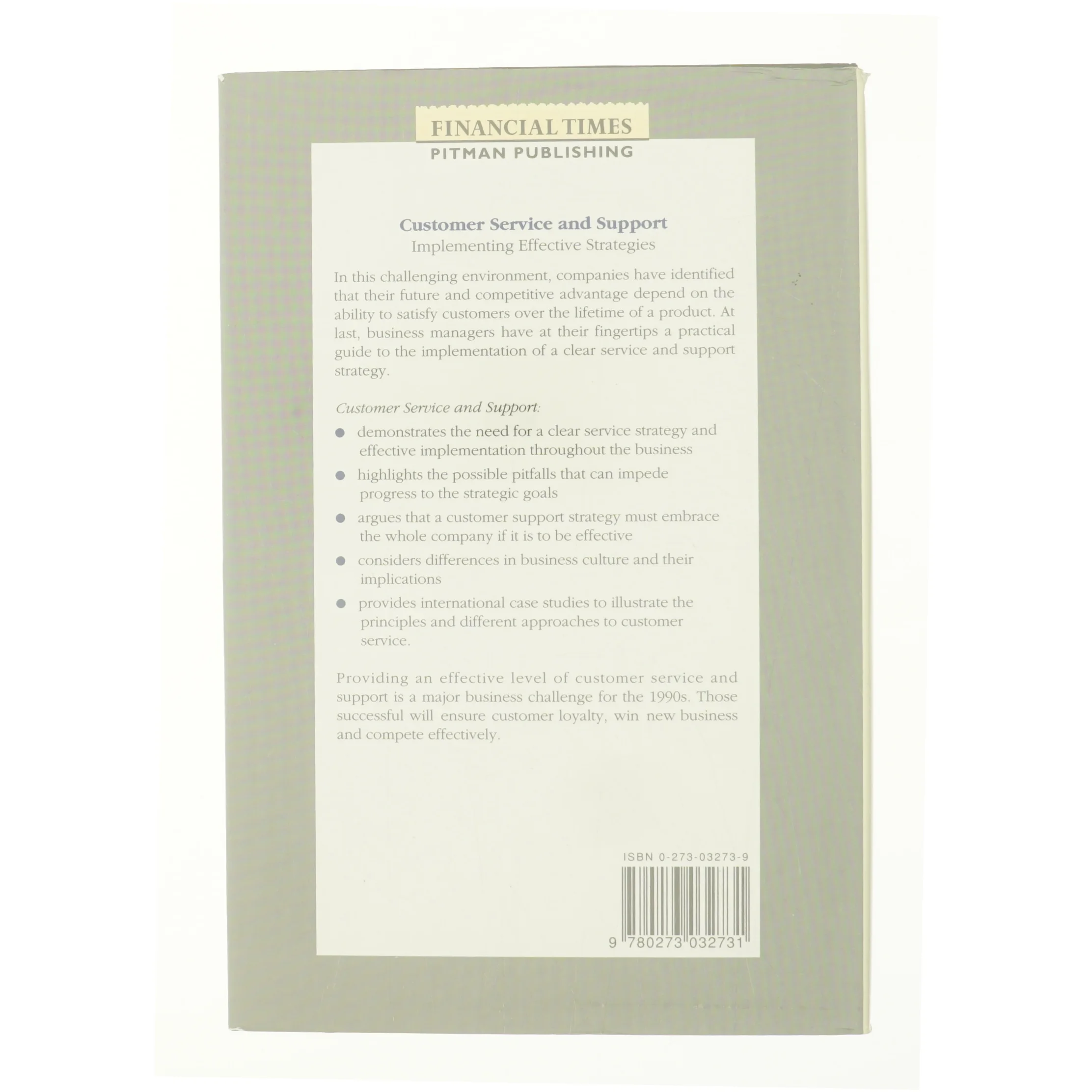 Customer Service and Support: Implementing Effective Strategies (Financial Times Series) af Colin G. Armistead (Bog)