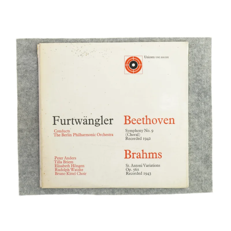 Furtwängler Beethoven Brahms vinylplade