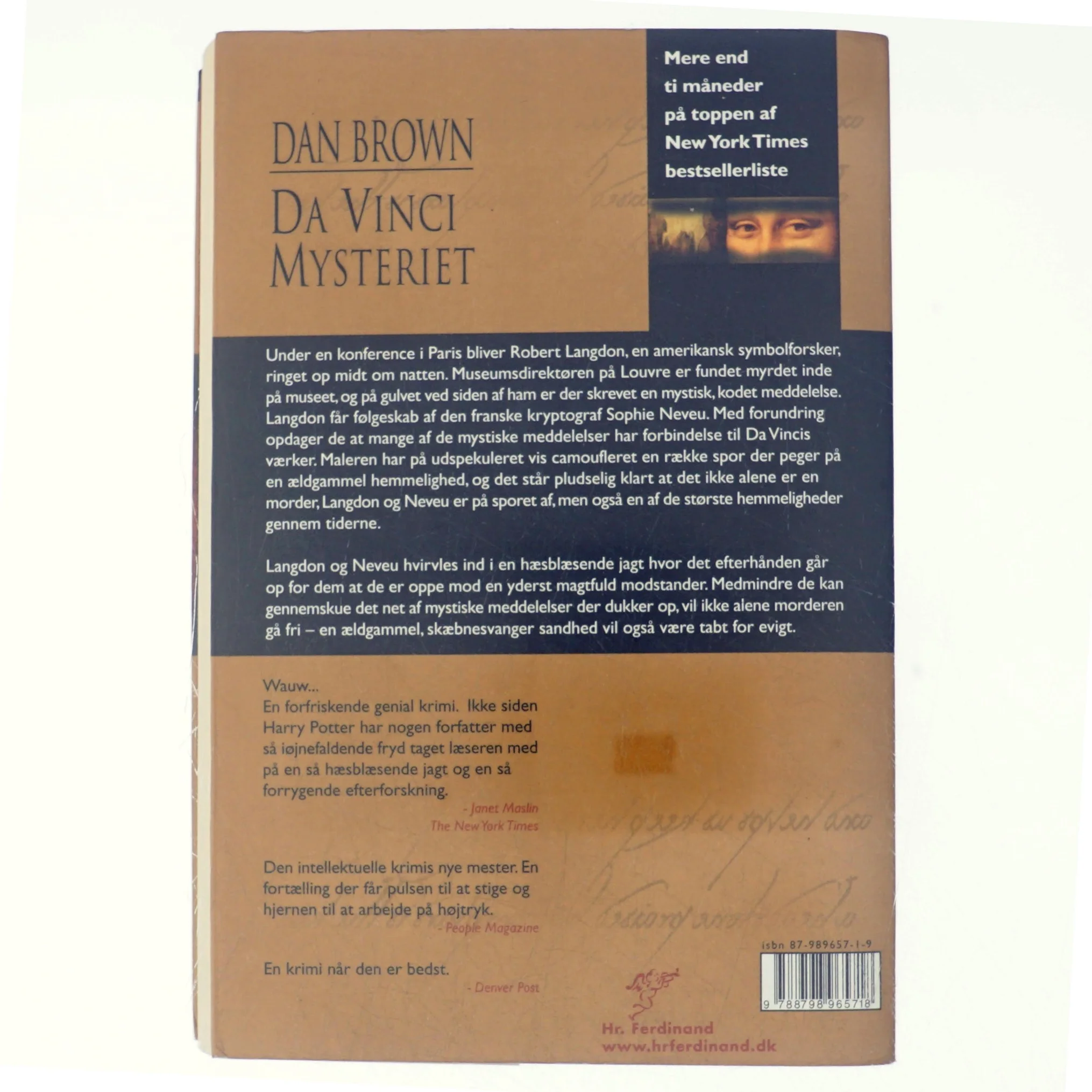 Da Vinci mysteriet af Dan Brown (Bog)