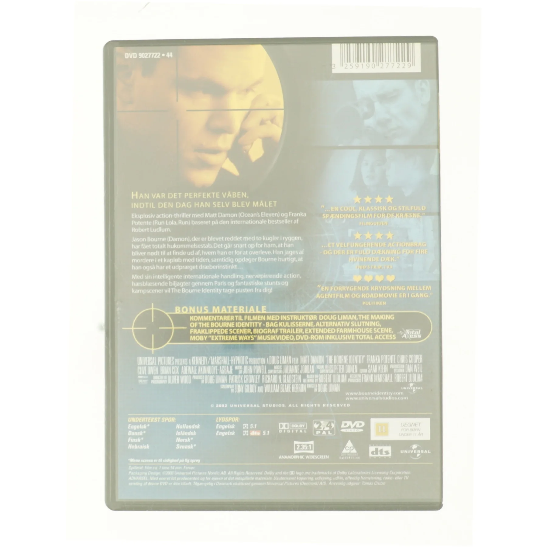 The Bourne Identity fra DVD