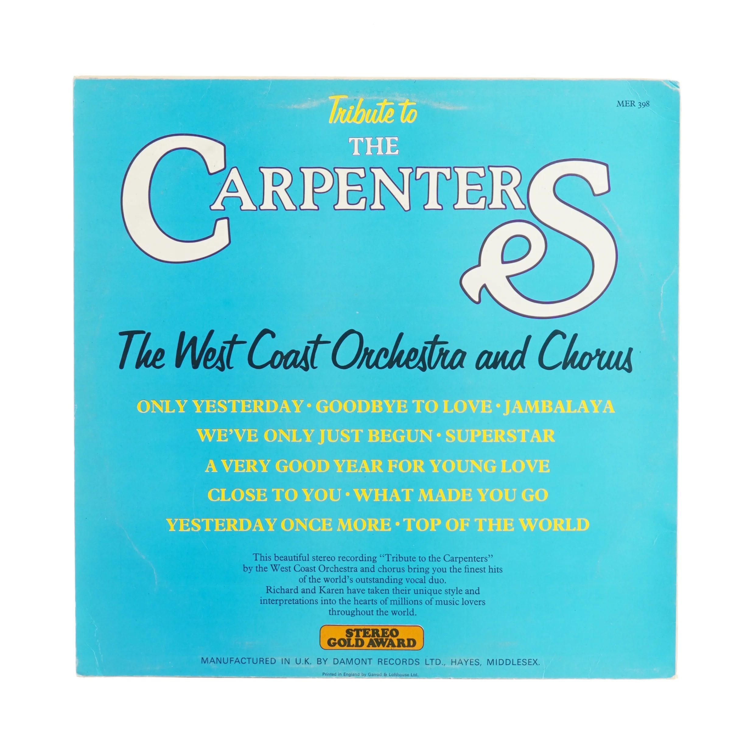 Tribute to the Carpenters Vinylplade