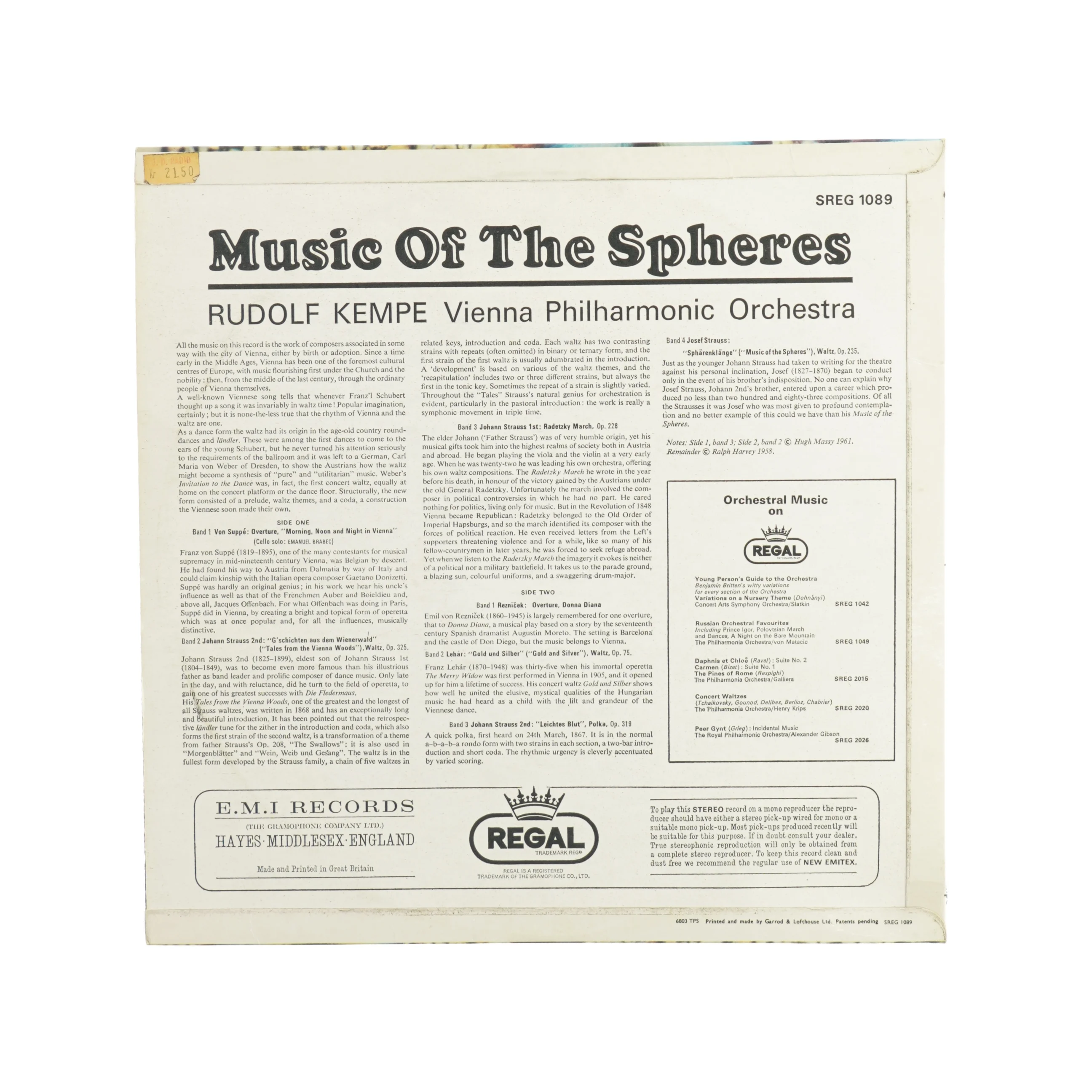 Music of the spheres Vinylplade