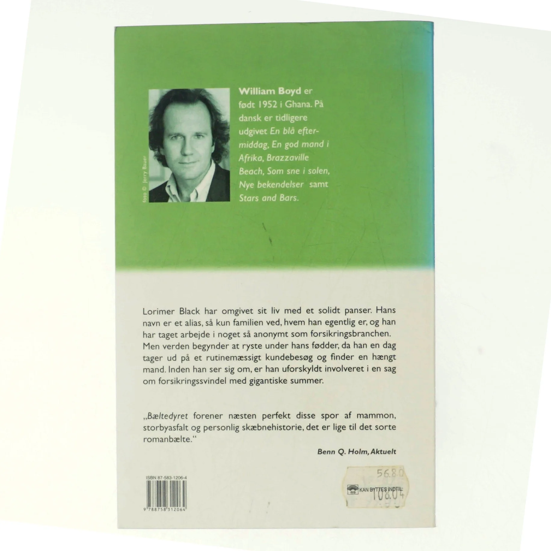 Bæltedyret af William Boyd (Bog)