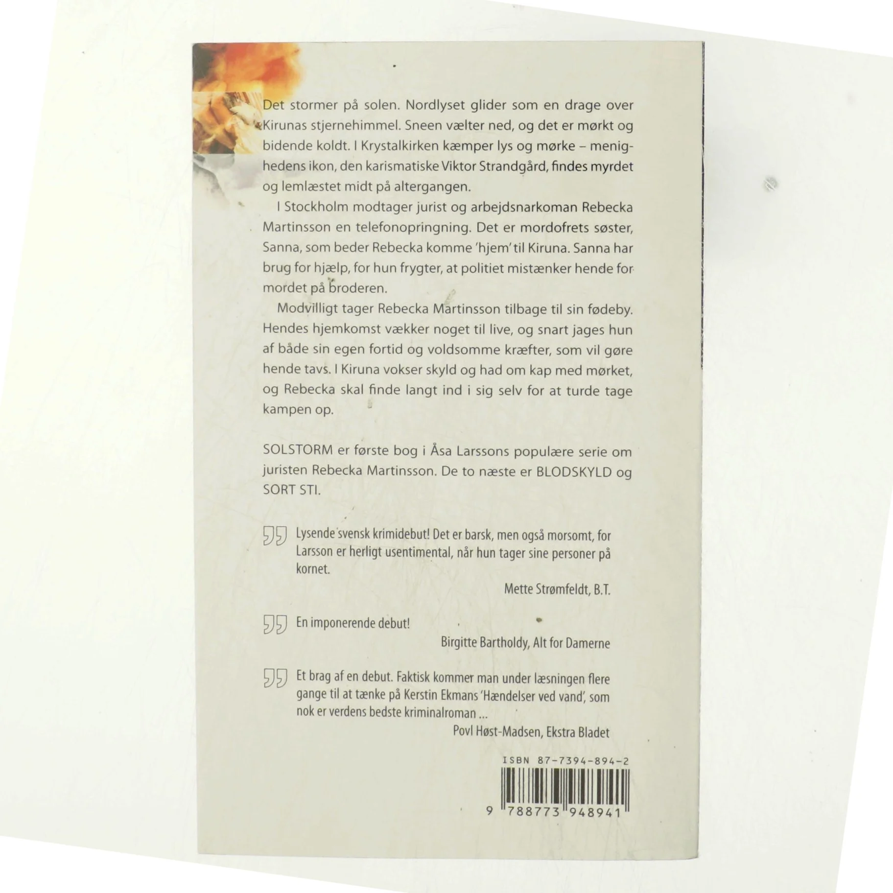 Solstorm af Åsa Larsson (Bog)