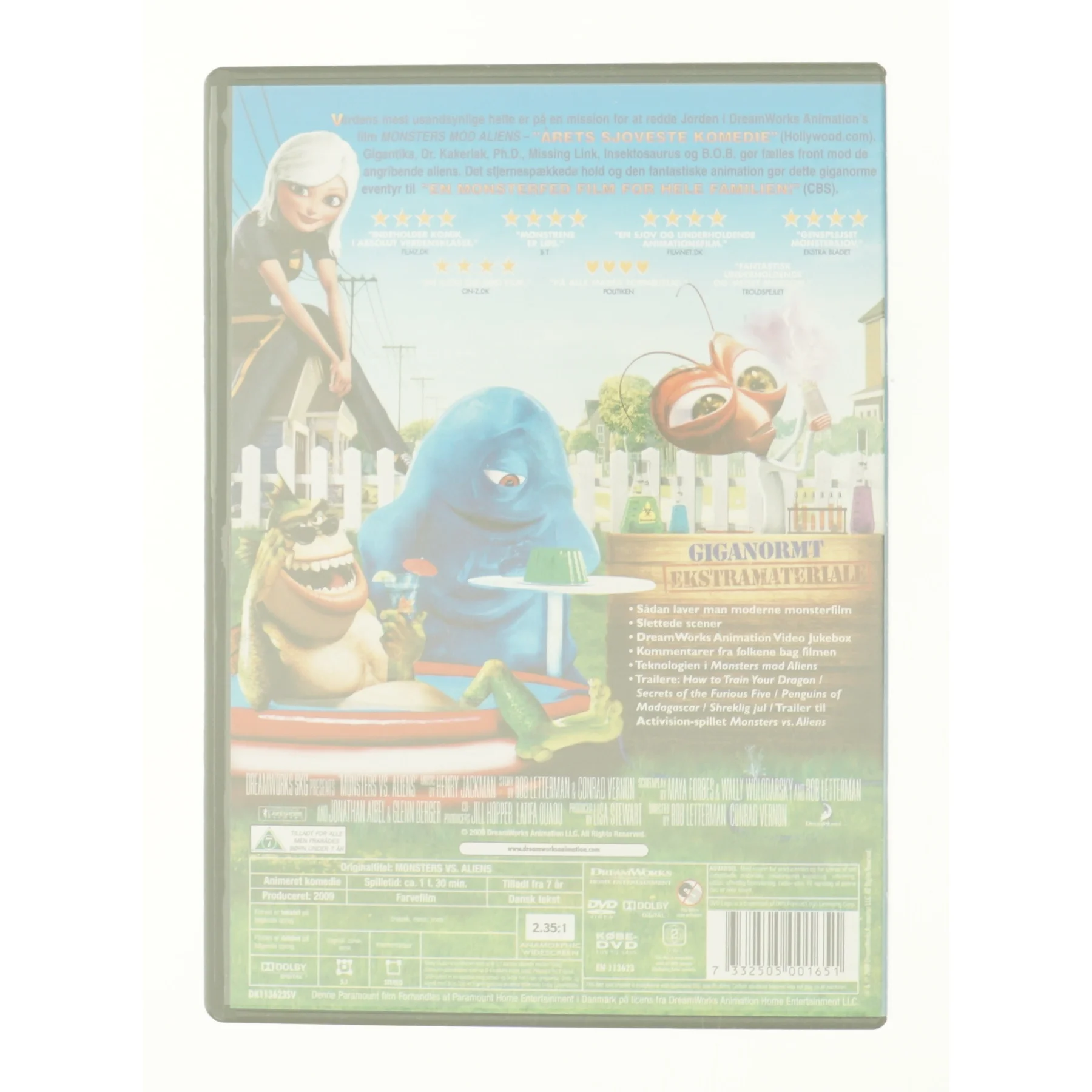 Monsters mod aliens fra DVD