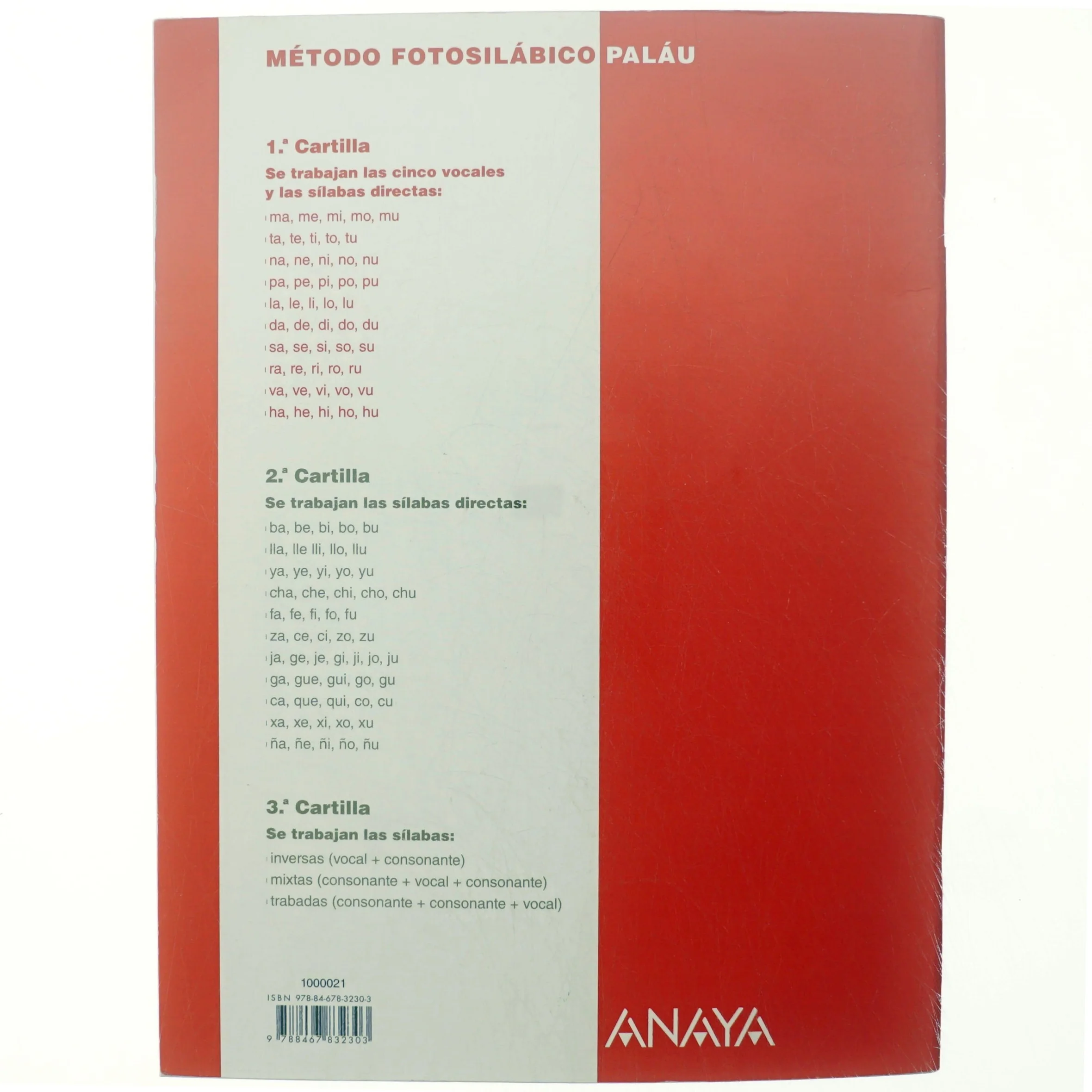 Método fotosilábico, Educación Infantil, 4 años. Cartilla 1. Cuaderno af Dolores Osoro Pantiga, Antonio Palau Fernández (Bog)