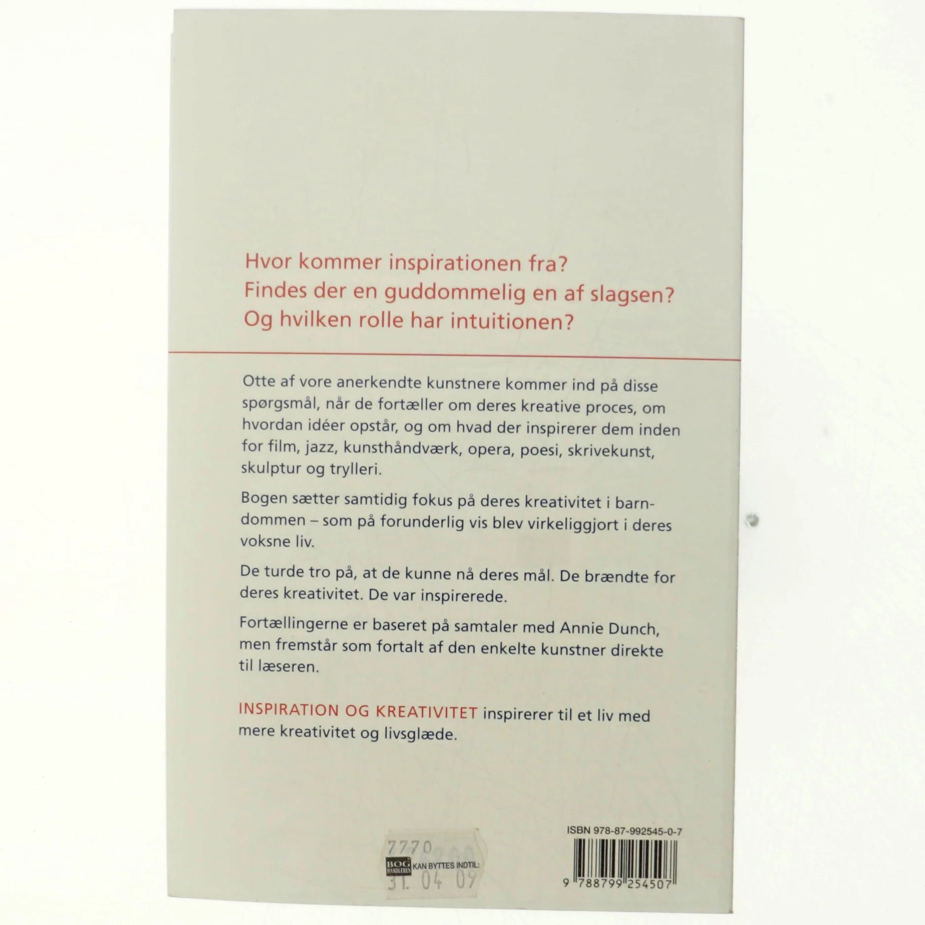 Inspiration og kreativitet af Annie Dunch (Bog)