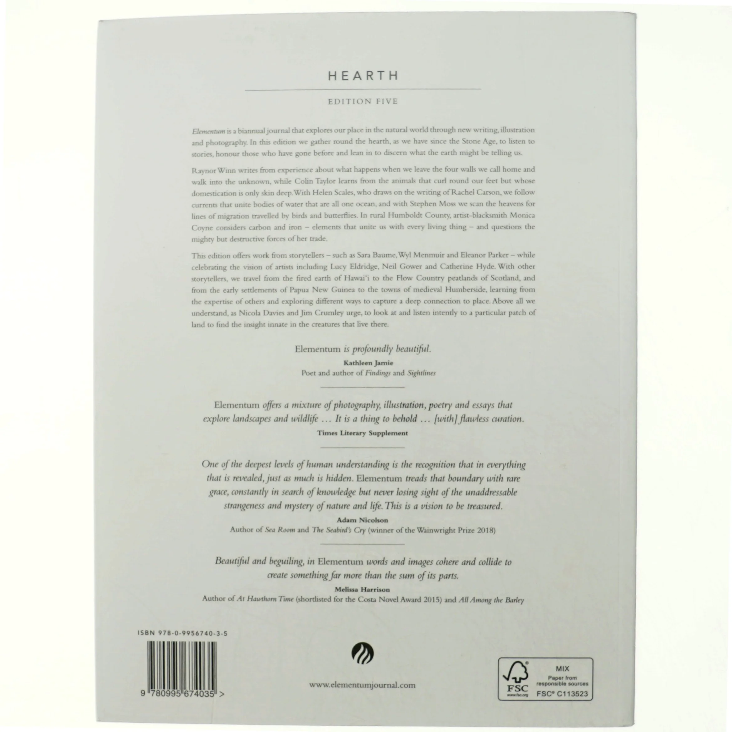 Elementum Journal af Jim Crumley, Helen Scales, Raynor Winn, Colin Taylor, Stephen Moss, Wyl Menmuir (Bog)